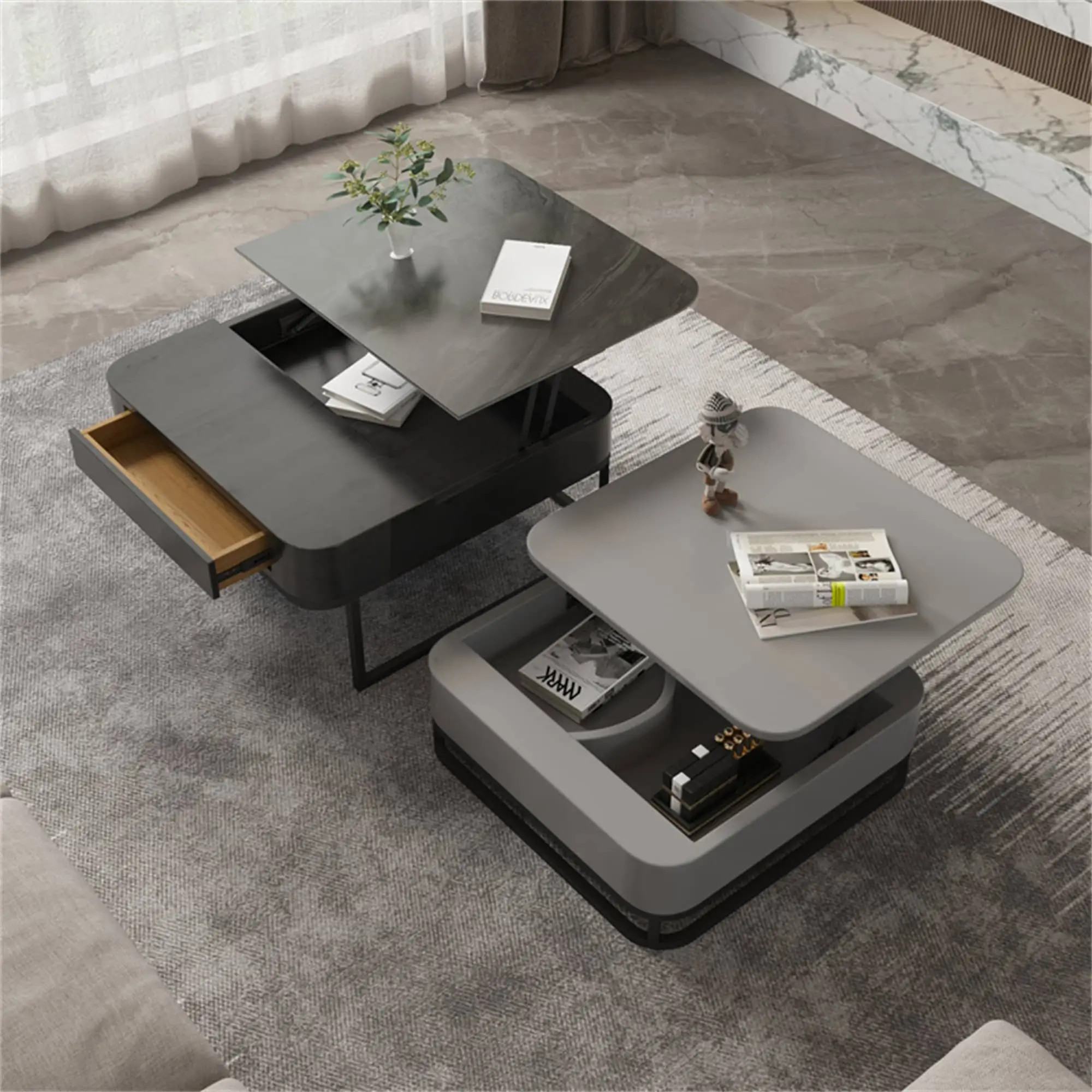 Square Dual Lift Top Coffee Table With Storage 1