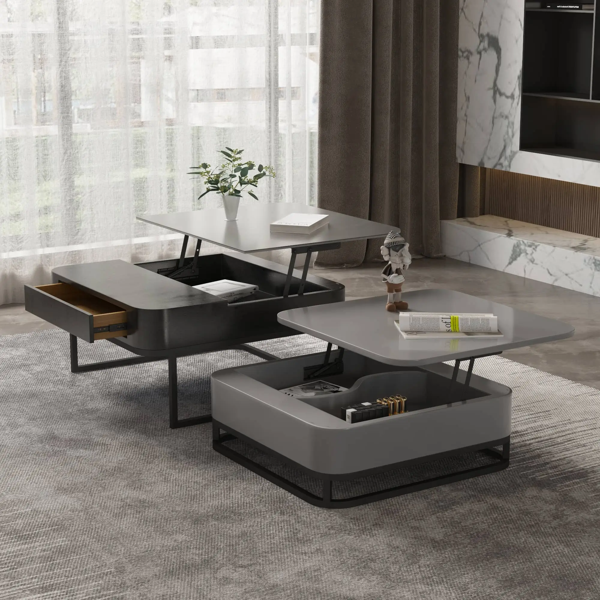 Square Dual Lift Top Coffee Table With Storage 5
