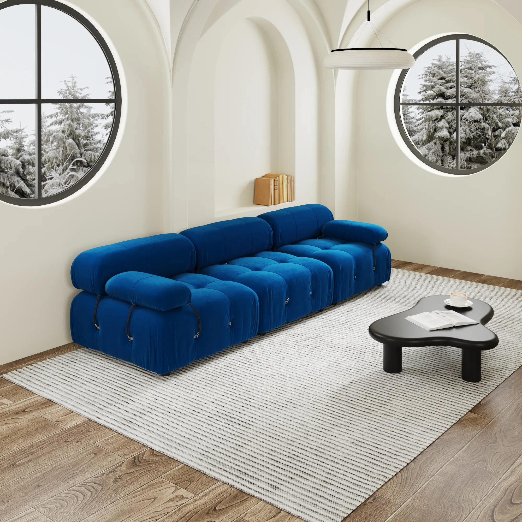 Urban Classic Modular Sofa Modular Cozy 104 Inch Velvet Sleepers 3 Seaters Atunus 11