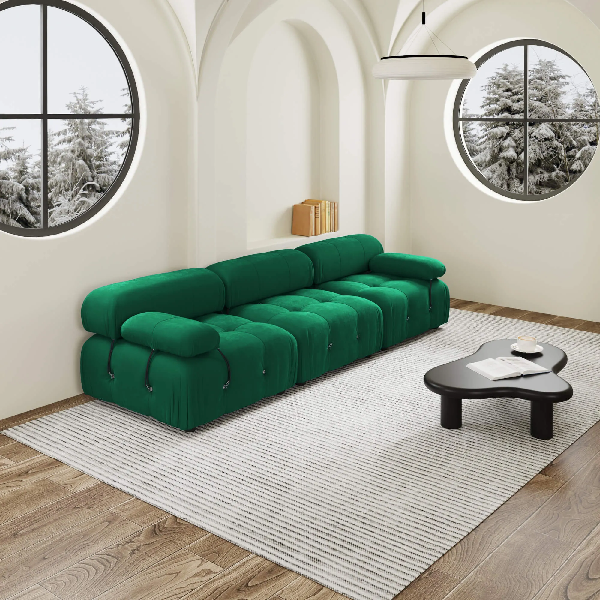 Urban Classic Modular Sofa Modular Cozy 104 Inch Velvet Sleepers 3 Seaters Atunus 13