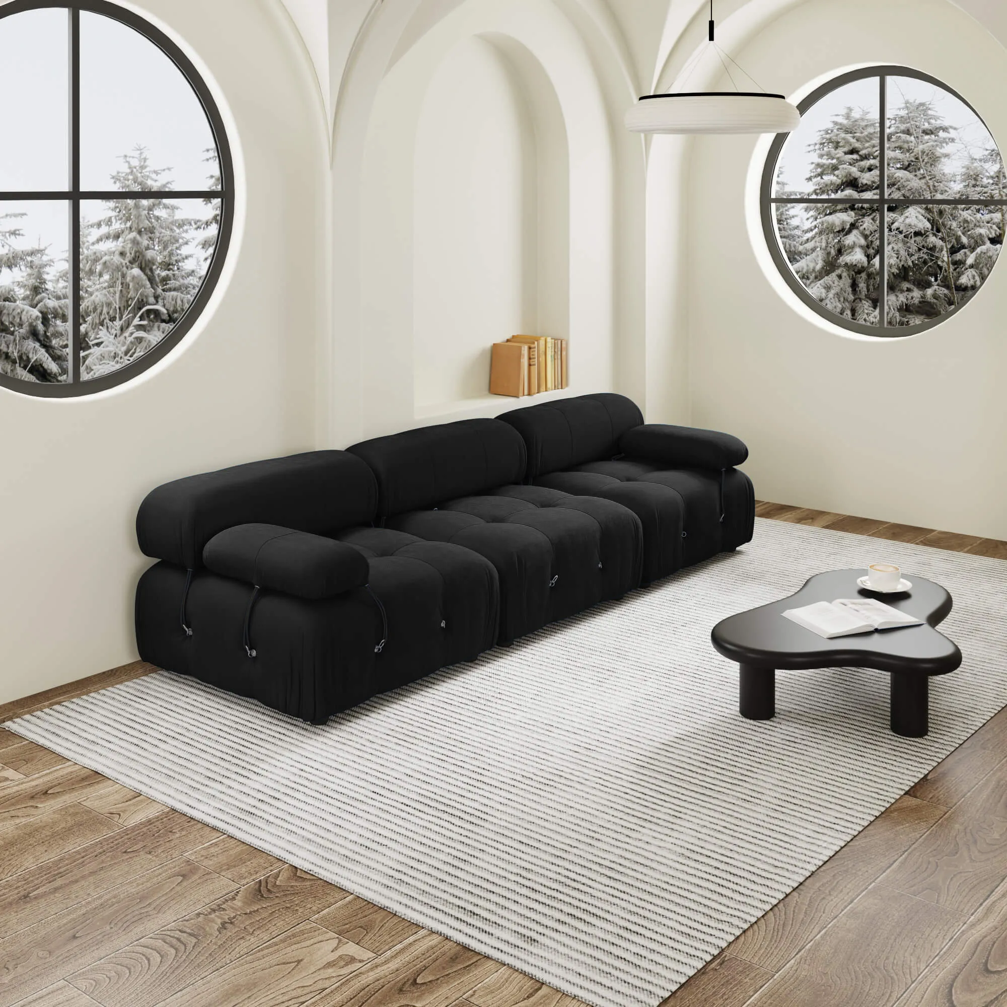 Urban Classic Modular Sofa Modular Cozy 104 Inch Velvet Sleepers 3 Seaters Atunus 7