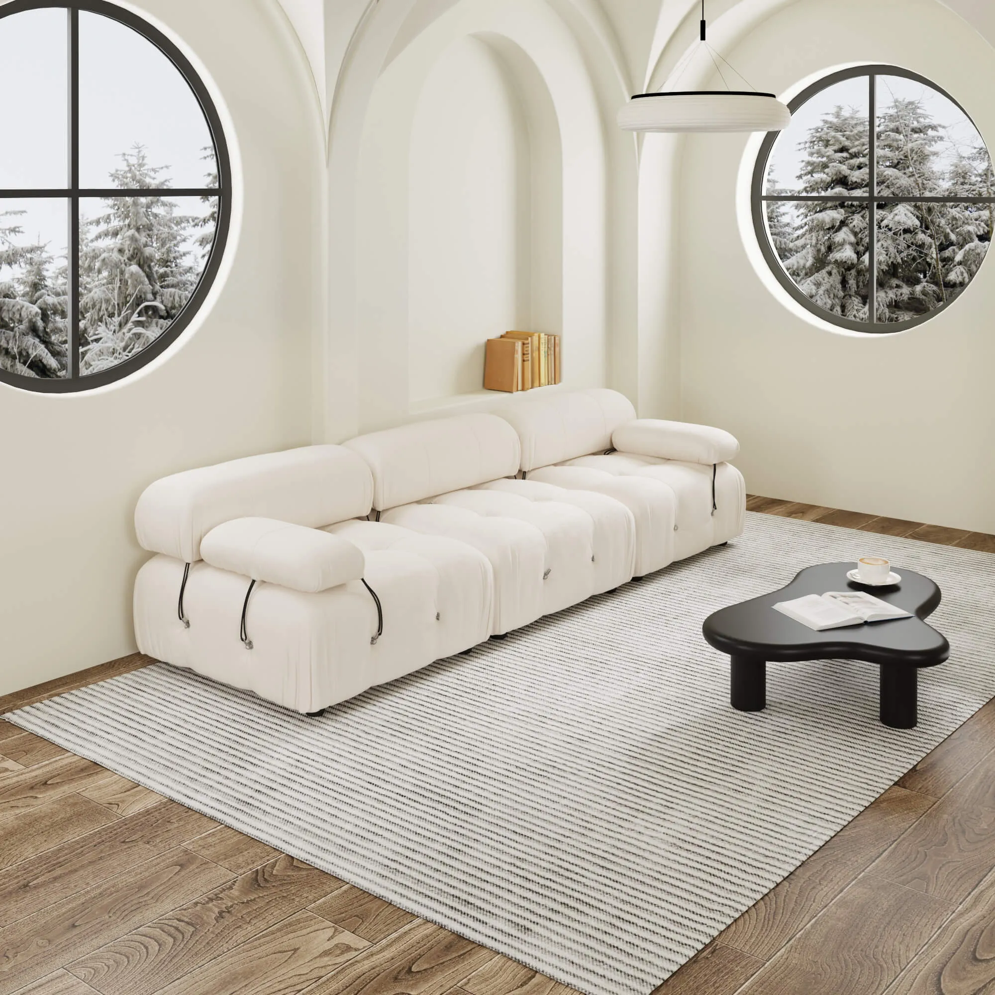 Urban Classic Modular Sofa Modular Cozy 104 Inch Velvet Sleepers 3 Seaters Atunus 9