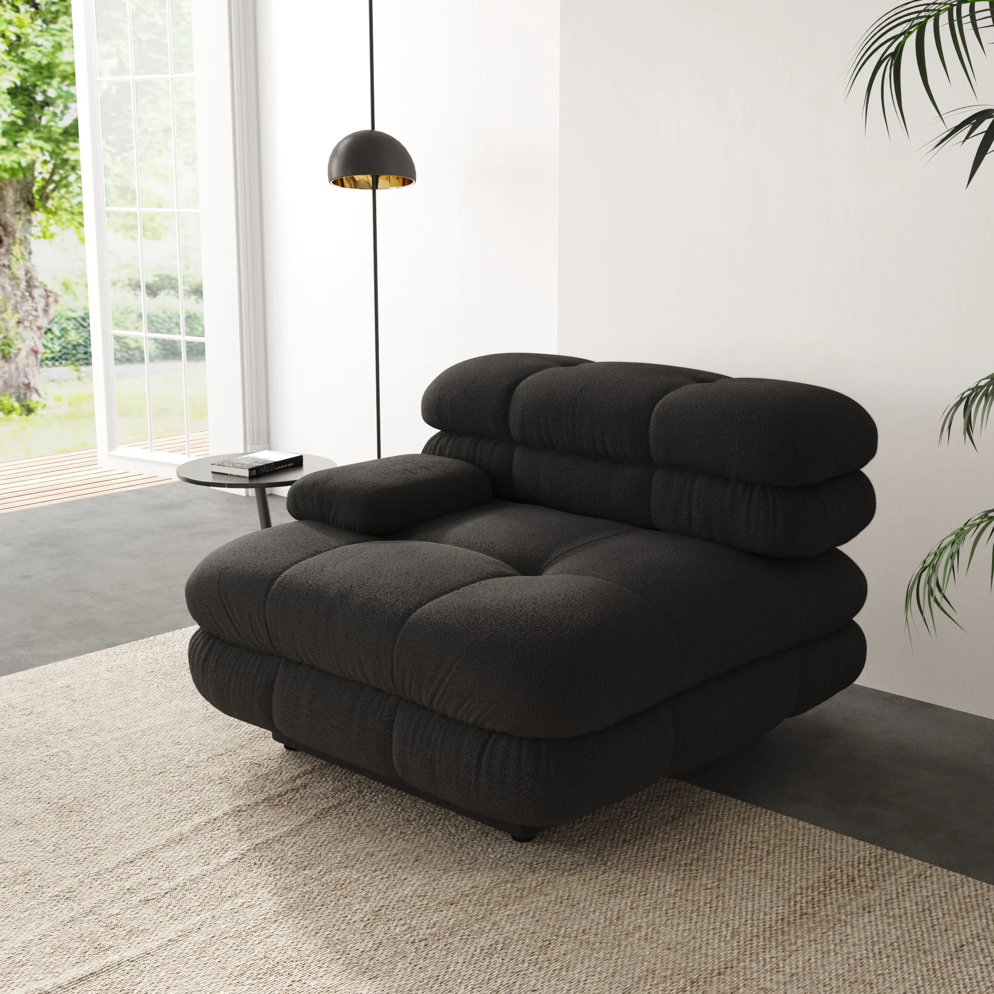 Urban Modern Modular Sofa Customizable Comfort 36 Inch Teddy Velvet Single Seat 1 Seaters Atunus 10
