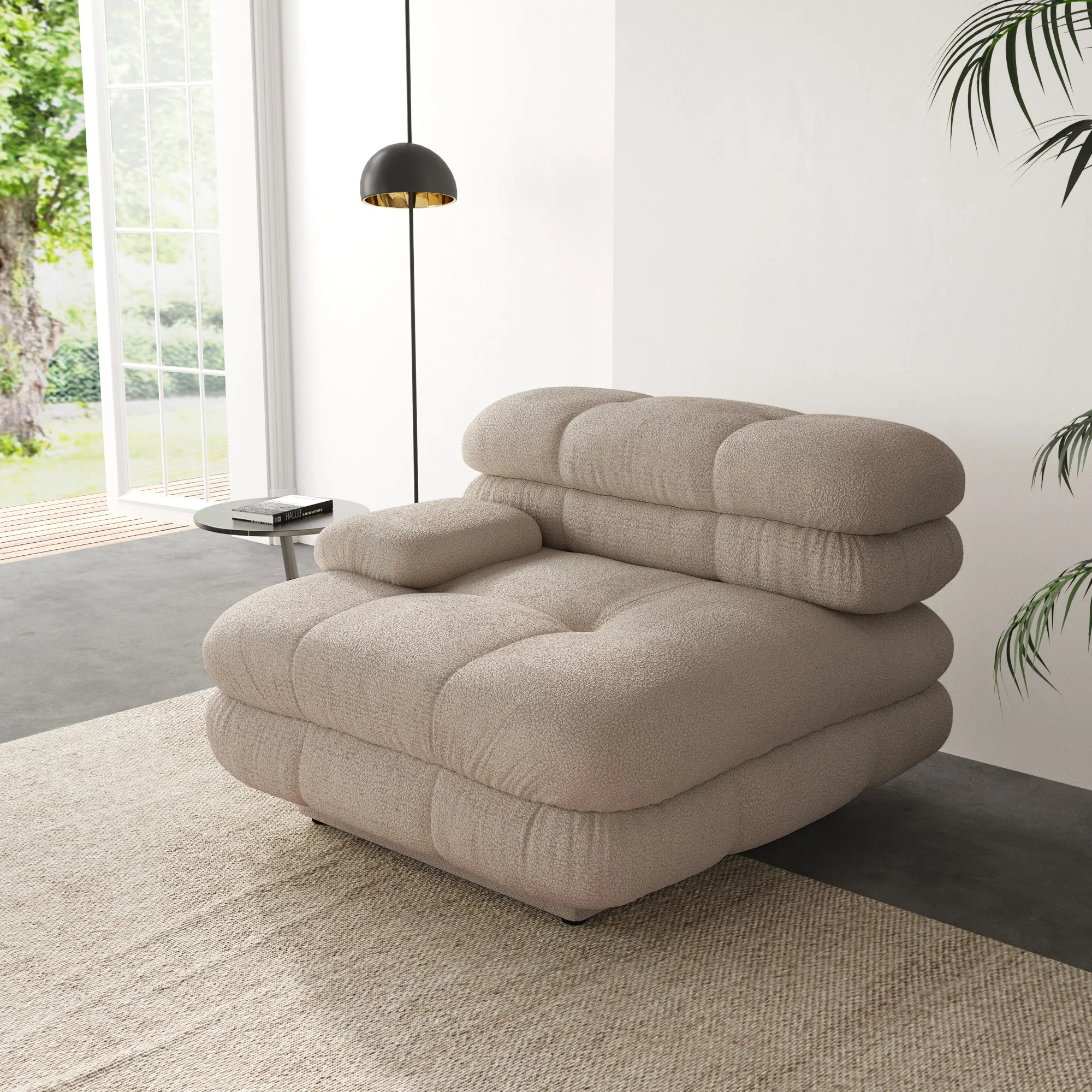 Urban Modern Modular Sofa Customizable Comfort 36 Inch Teddy Velvet Single Seat 1 Seaters Atunus 3
