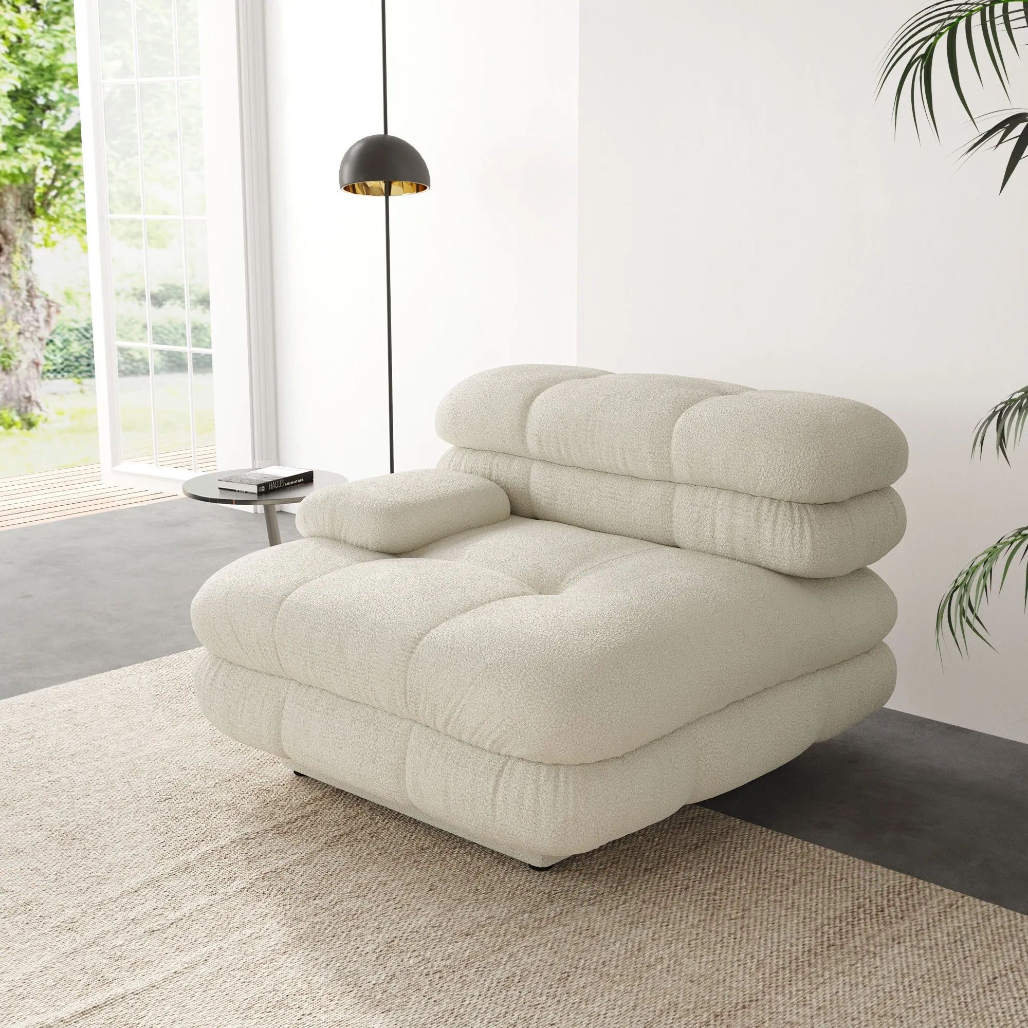 Urban Modern Modular Sofa Customizable Comfort 36 Inch Teddy Velvet Single Seat 1 Seaters Atunus 8