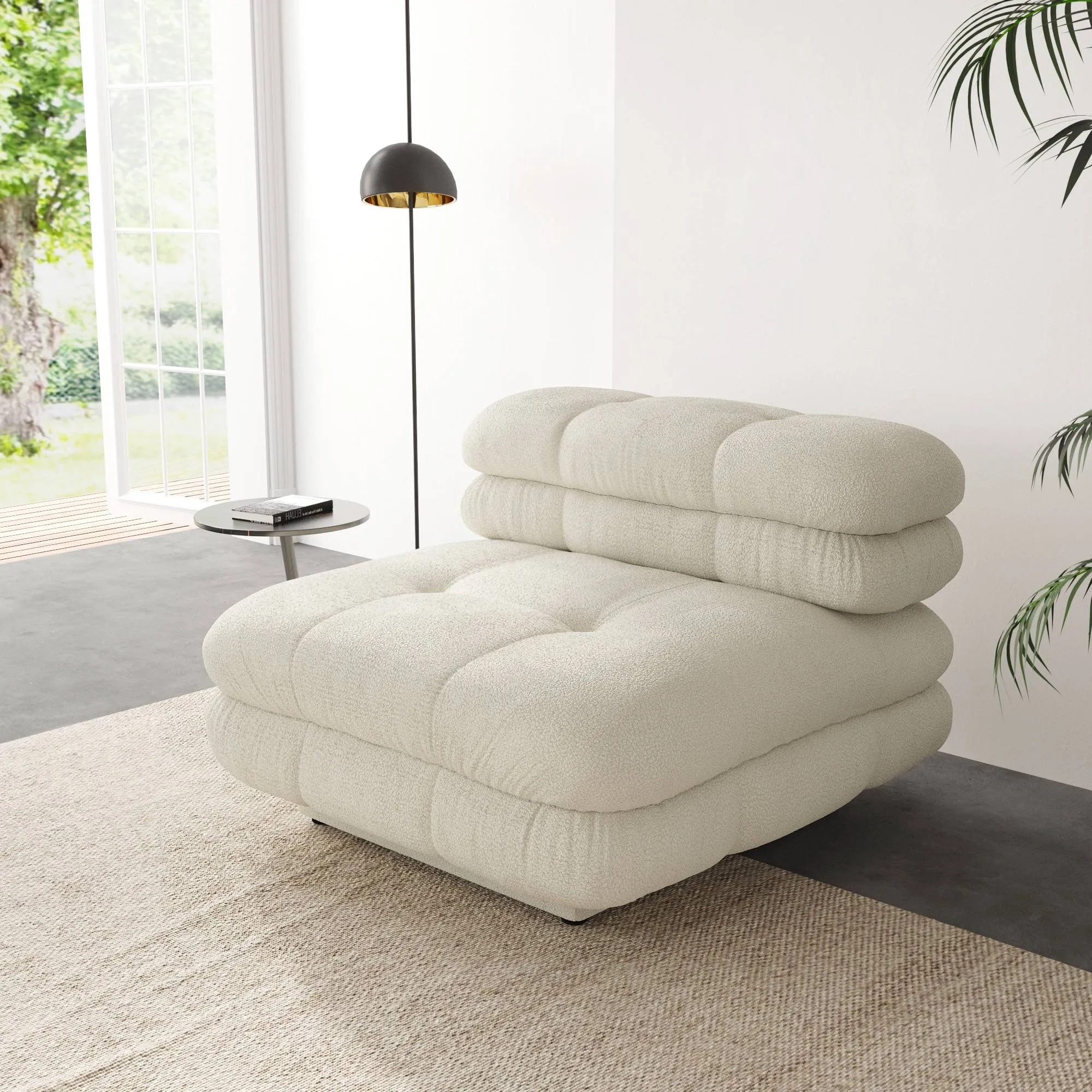 Urban Modern Modular Sofa Flexible Placement 30 Inch Teddy Velvet Single Seat 1 Seaters Atunus 1