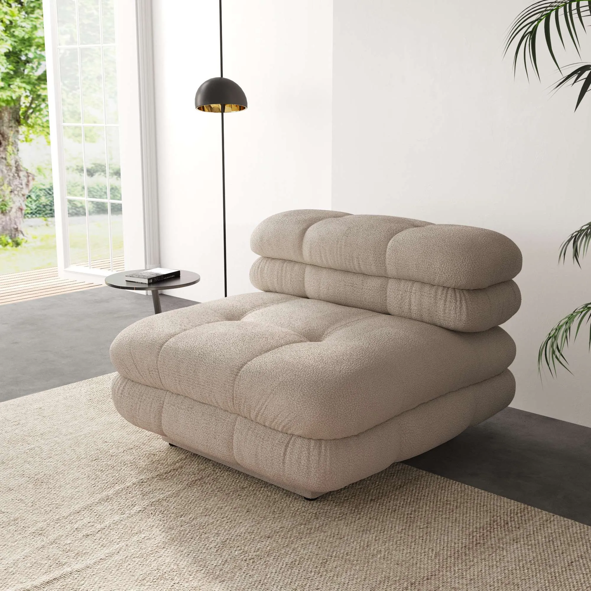 Urban Modern Modular Sofa Flexible Placement 30 Inch Teddy Velvet Single Seat 1 Seaters Atunus 3