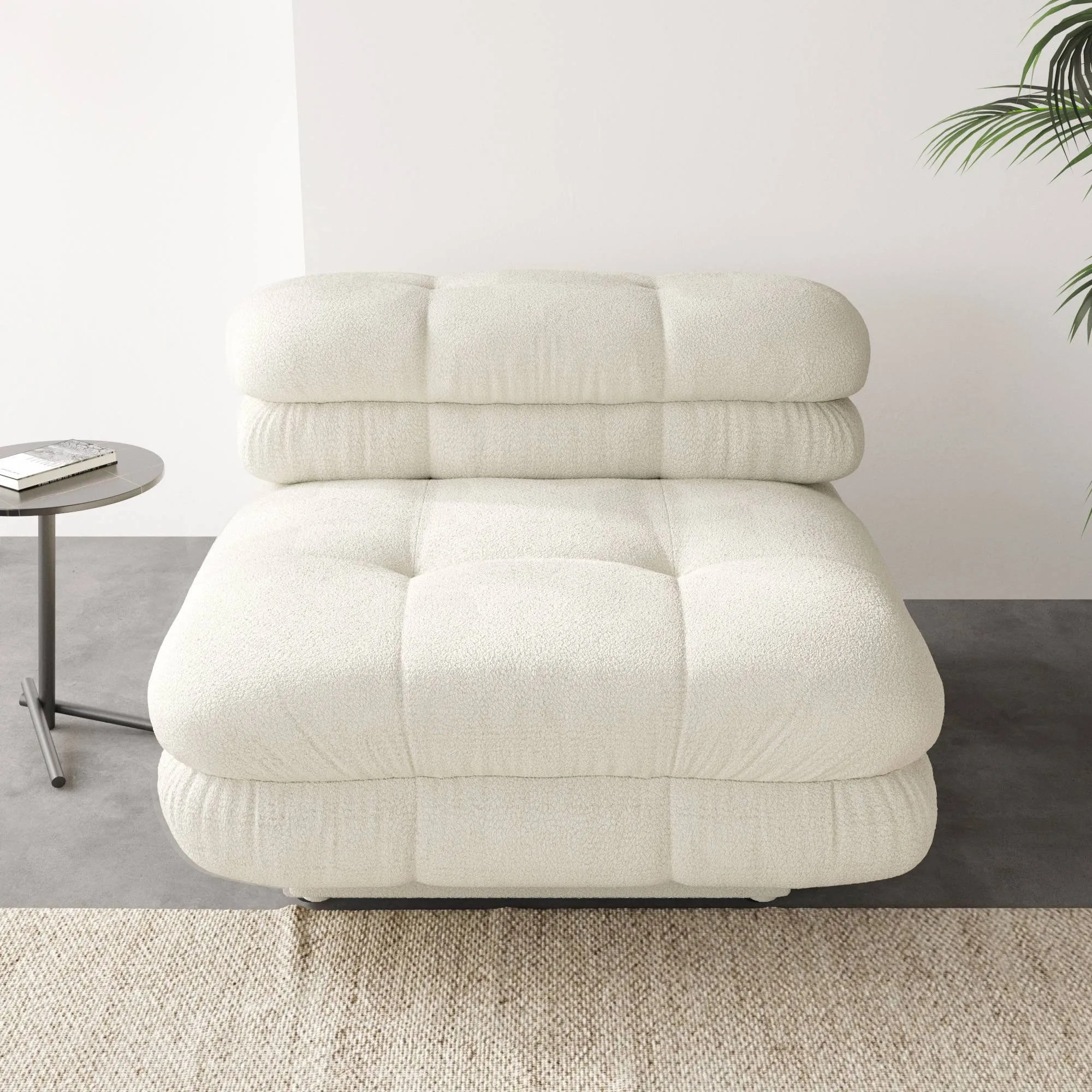 Urban Modern Modular Sofa Flexible Placement 30 Inch Teddy Velvet Single Seat 1 Seaters Atunus 5