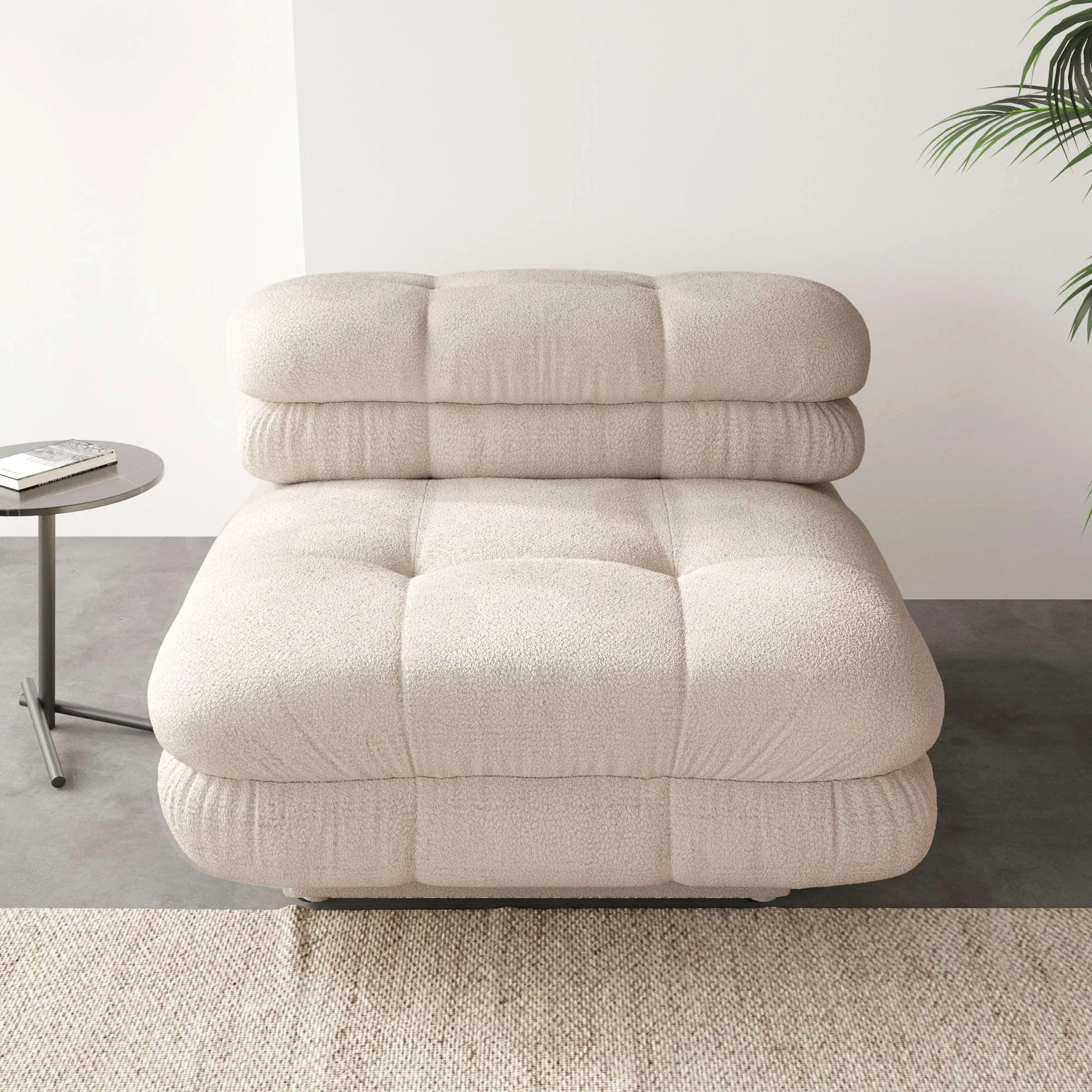 Urban Modern Modular Sofa Flexible Placement 30 Inch Teddy Velvet Single Seat 1 Seaters Atunus 6