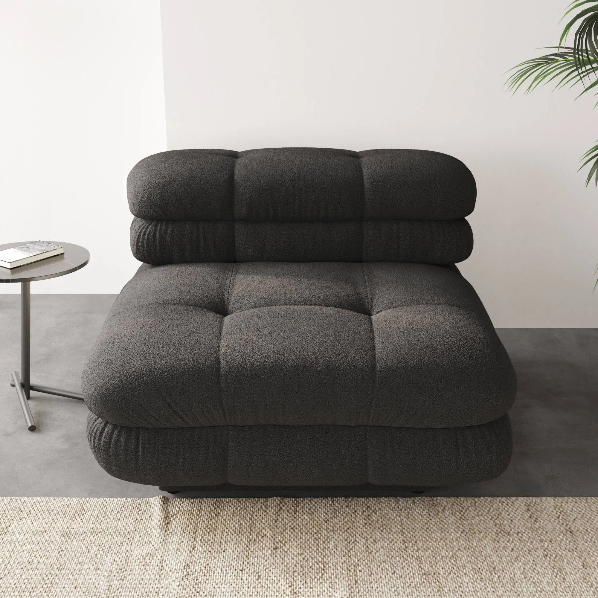 Urban Modern Modular Sofa Flexible Placement 30 Inch Teddy Velvet Single Seat 1 Seaters Atunus 7