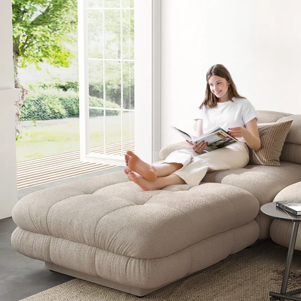 Urban Modern Modular Sofa Spaciouscomfort 72 Inch Teddy Velvet Corner Sectionals 2 Seaters Atunus 13
