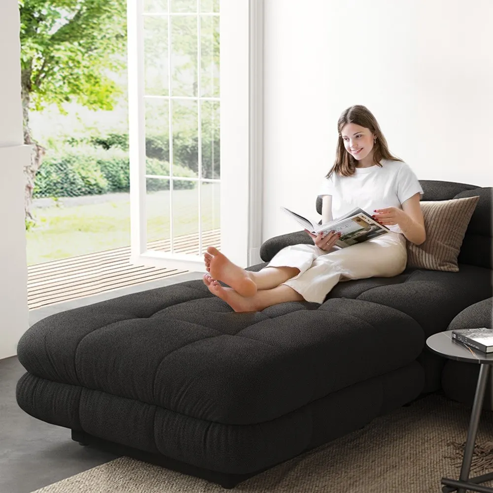 Urban Modern Modular Sofa Spaciouscomfort 72 Inch Teddy Velvet Corner Sectionals 2 Seaters Atunus 14