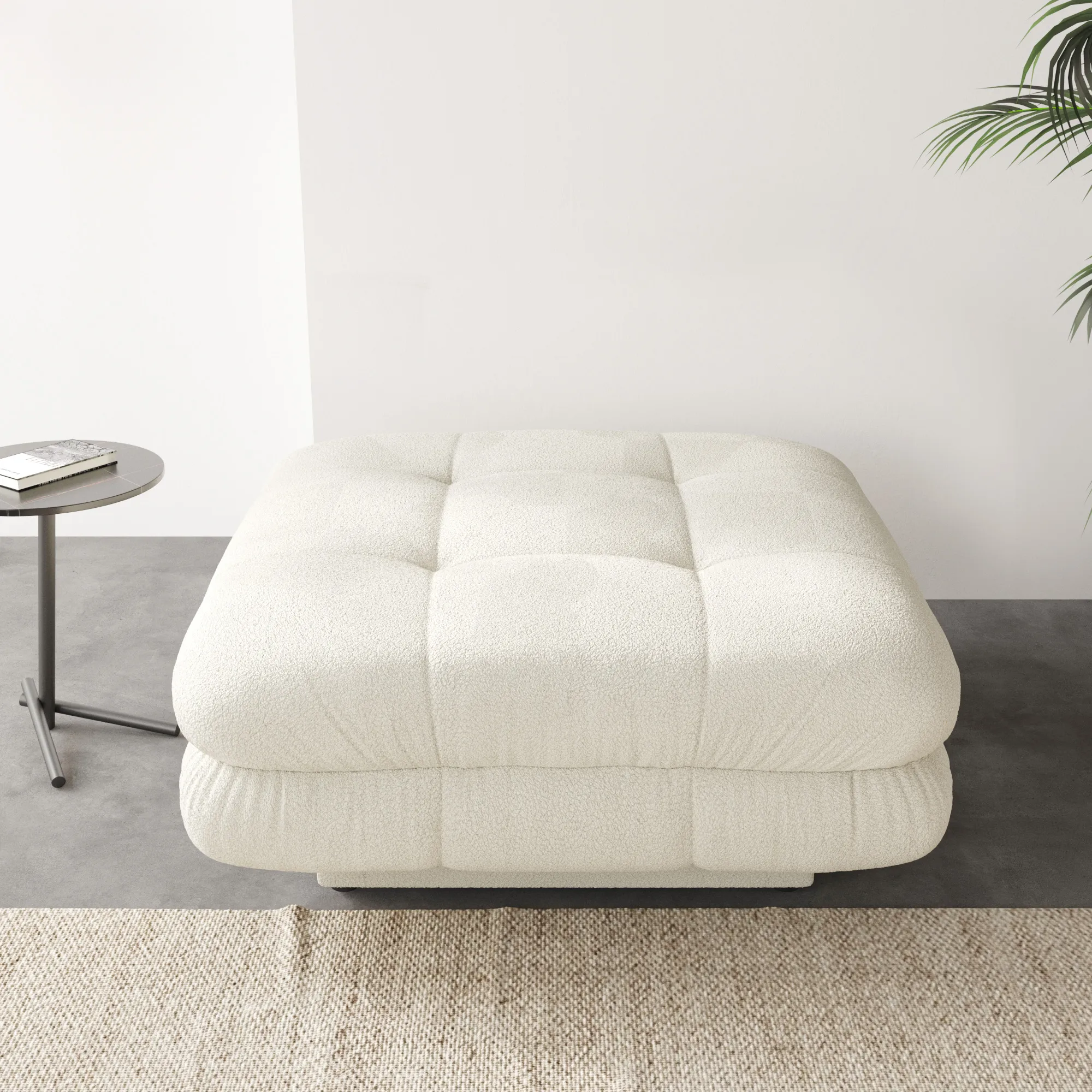 Urban Modern Modular Sofa Versatile 48 Inch Teddy Velvet Ottomans 1 Seaters Atunus 5