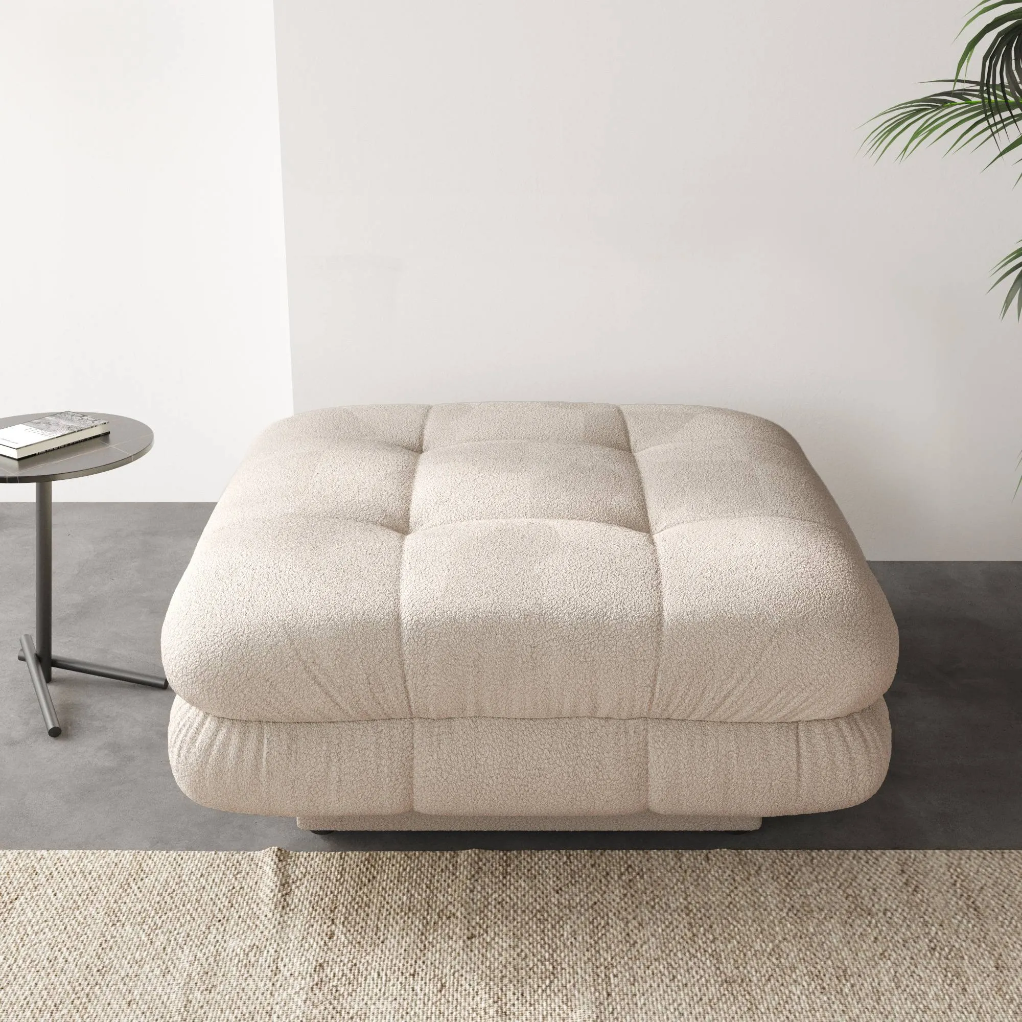 Urban Modern Modular Sofa Versatile 48 Inch Teddy Velvet Ottomans 1 Seaters Atunus 6
