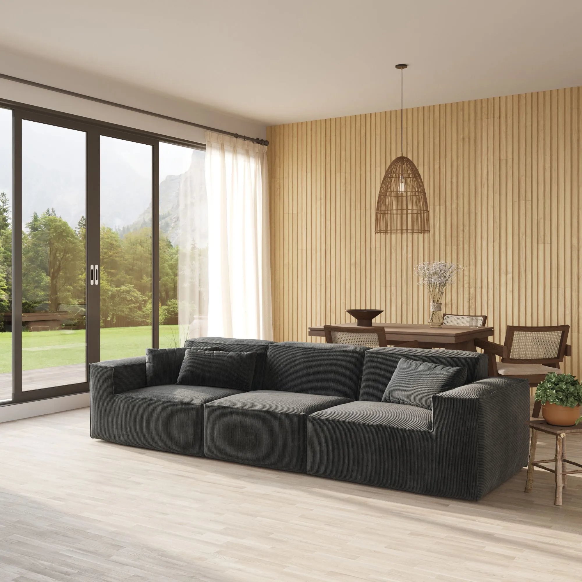 Urban Plus 3 Seater Corduroy Modular Sectional Sofa Atunus 10
