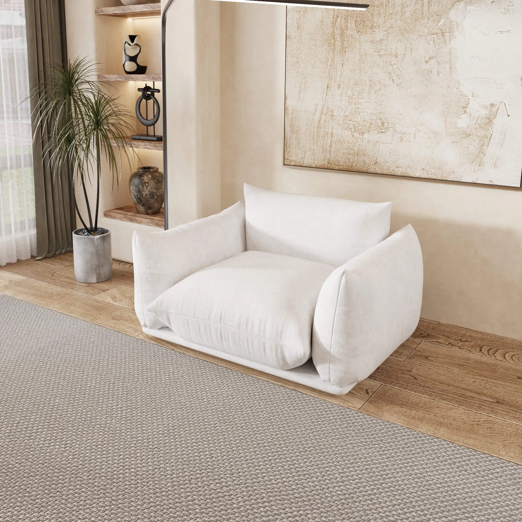 Urban Sectional Sofa Comfort 50 Inch Chenille Single Sofa 1 Seaters Atunus 2