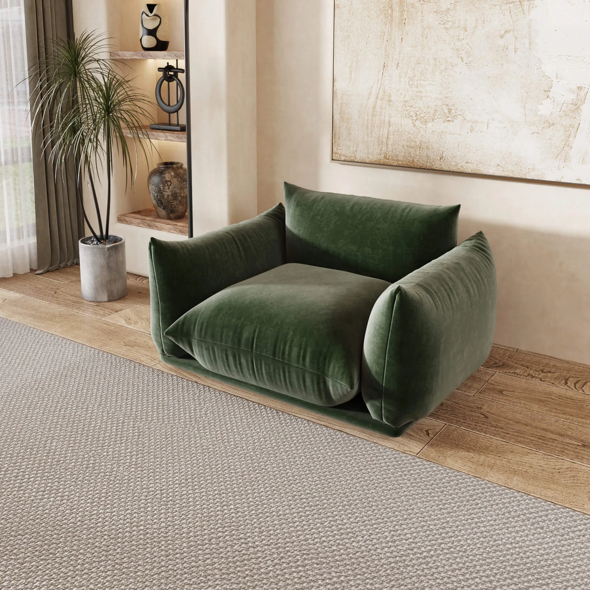 Urban Sectional Sofa Comfort 50 Inch Chenille Single Sofa 1 Seaters Atunus 3