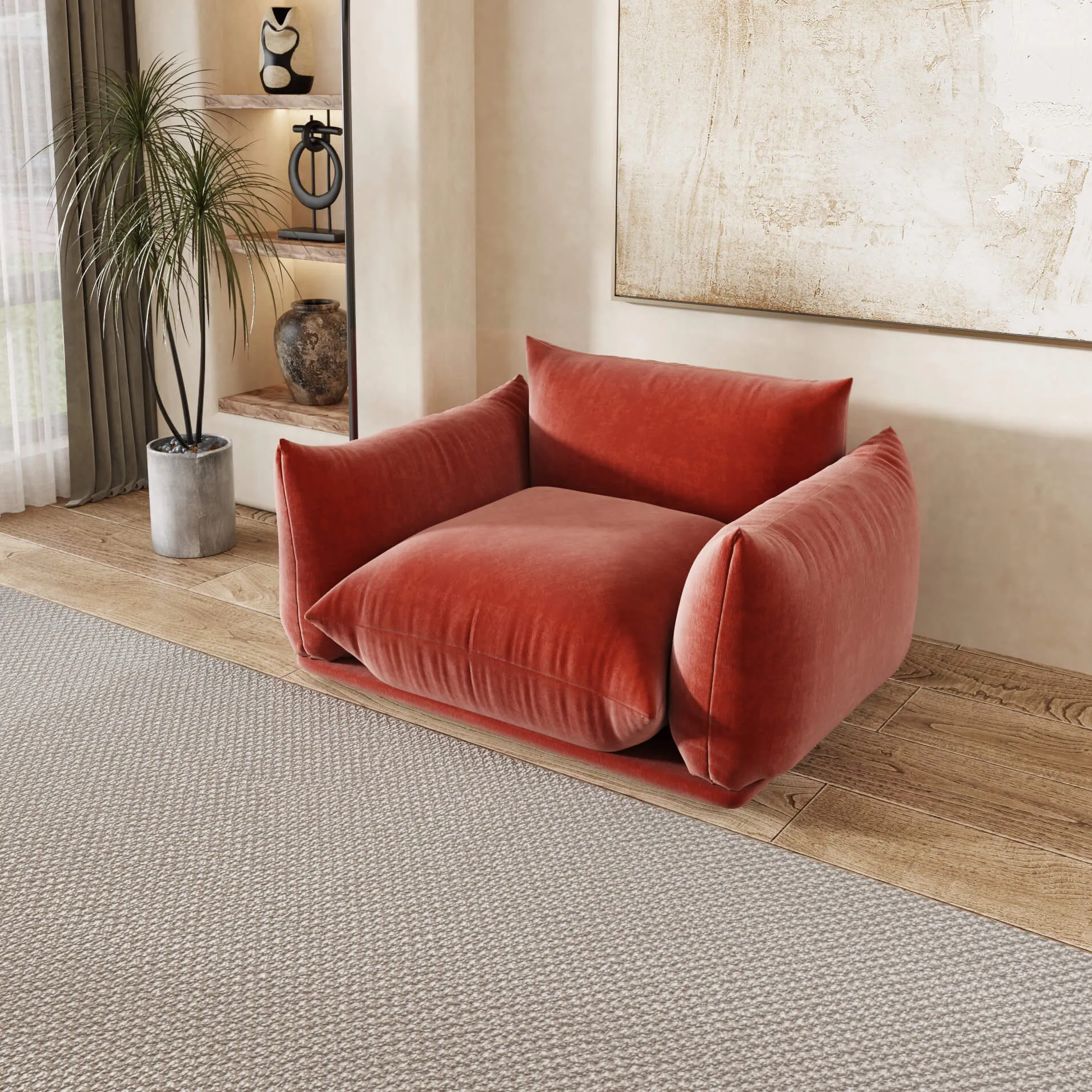 Urban Sectional Sofa Comfort 50 Inch Chenille Single Sofa 1 Seaters Atunus 4
