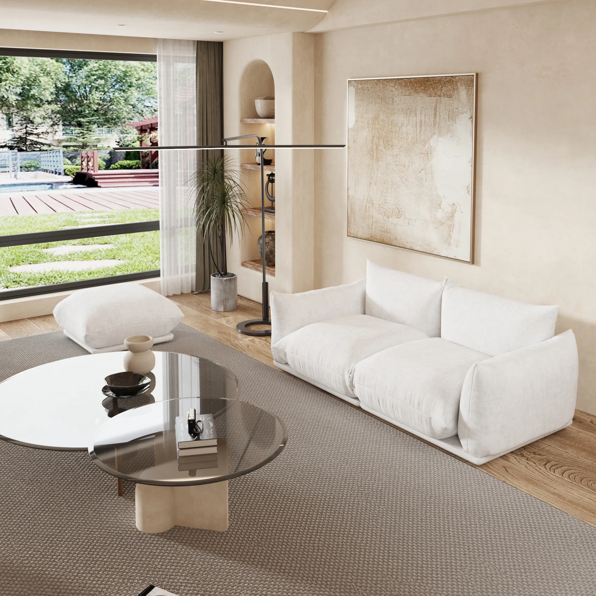 Urban Sectional Sofa Compact Comfort 77 Inch Chenille Loveseats 2 Seaters Atunus 13