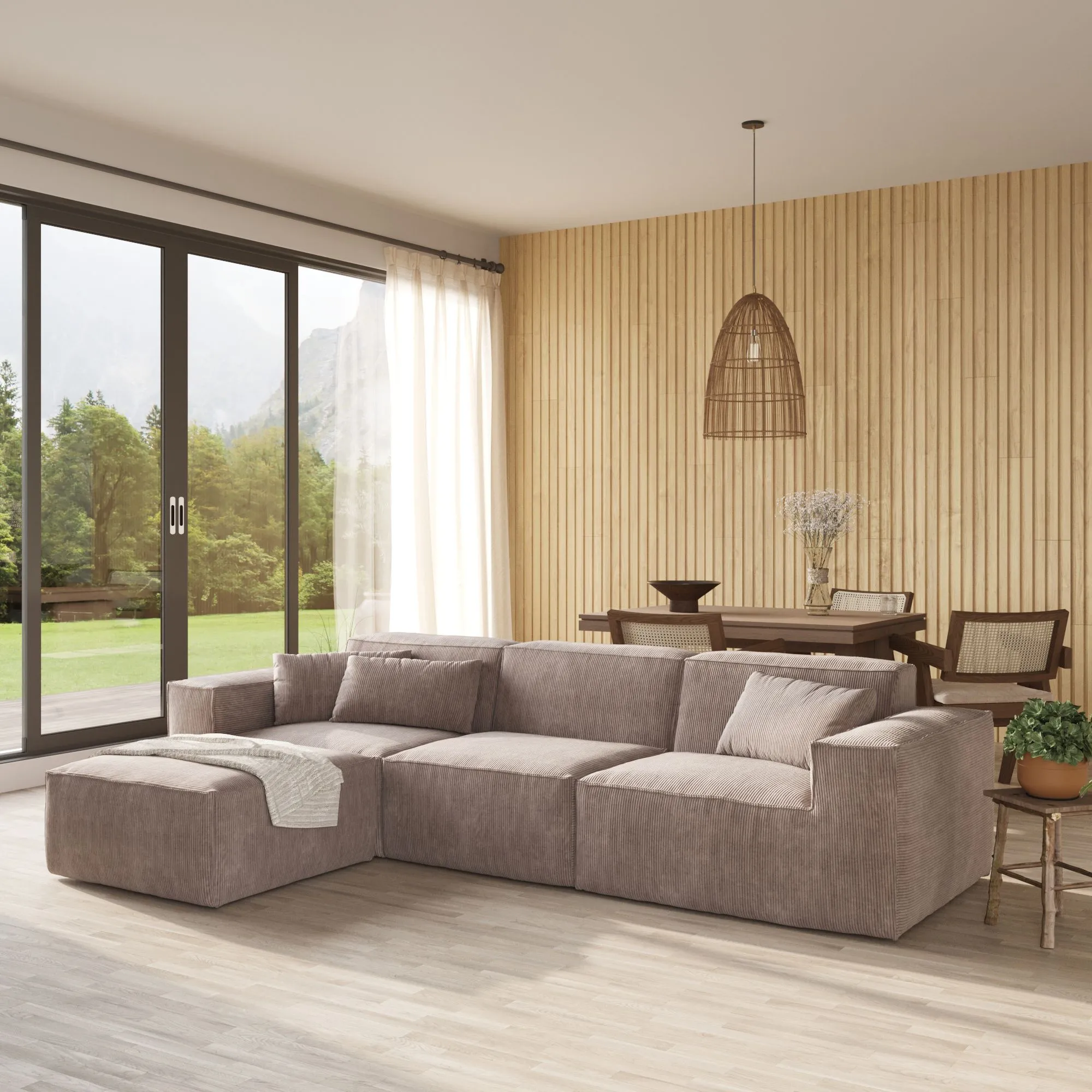 Urban Sectional Sofa Modular Comfort Corduroy Chaise Sectionals 4 Seaters Atunus 7