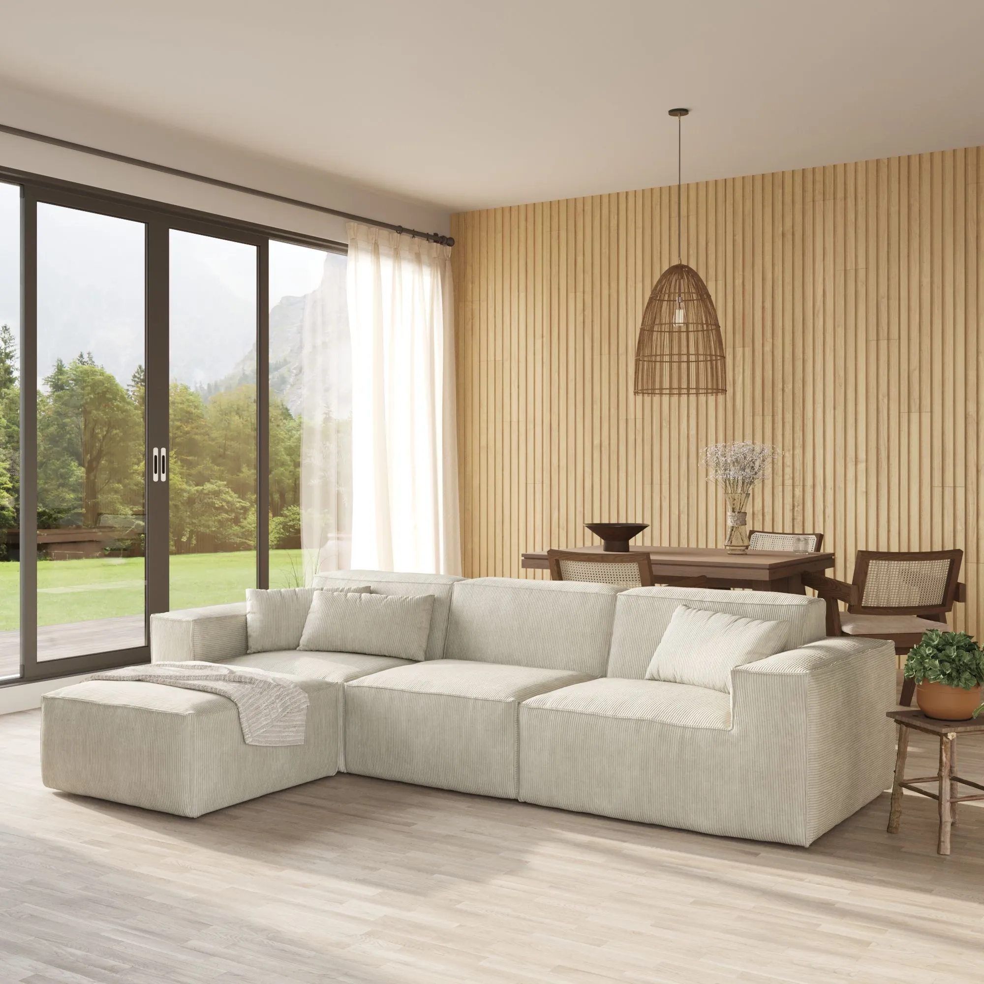 Urban Sectional Sofa Modular Comfort Corduroy Chaise Sectionals 4 Seaters Atunus 8