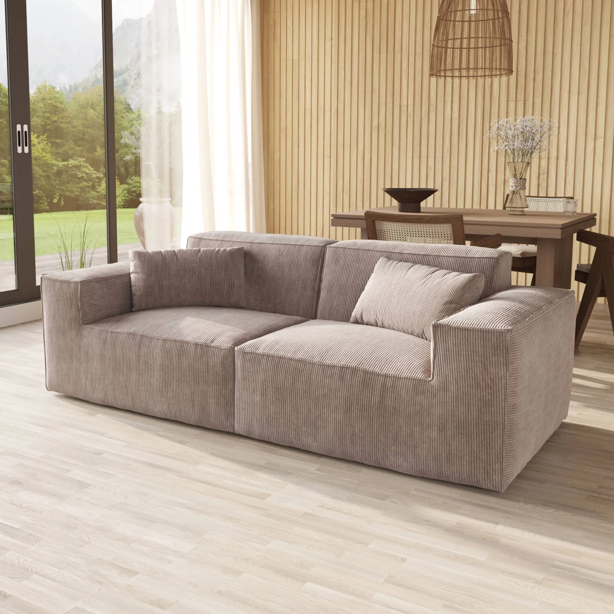 Urban Sectional Sofa Modular Comfort Corduroy Loveseats 2 Seaters Atunus 10