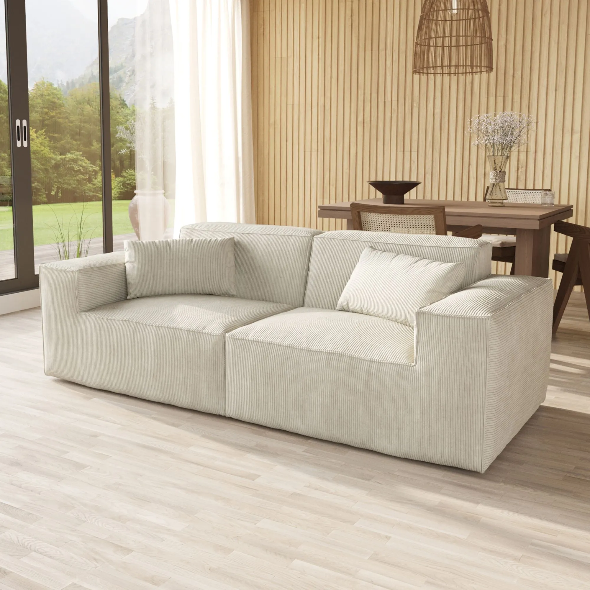 Urban Sectional Sofa Modular Comfort Corduroy Loveseats 2 Seaters Atunus 7