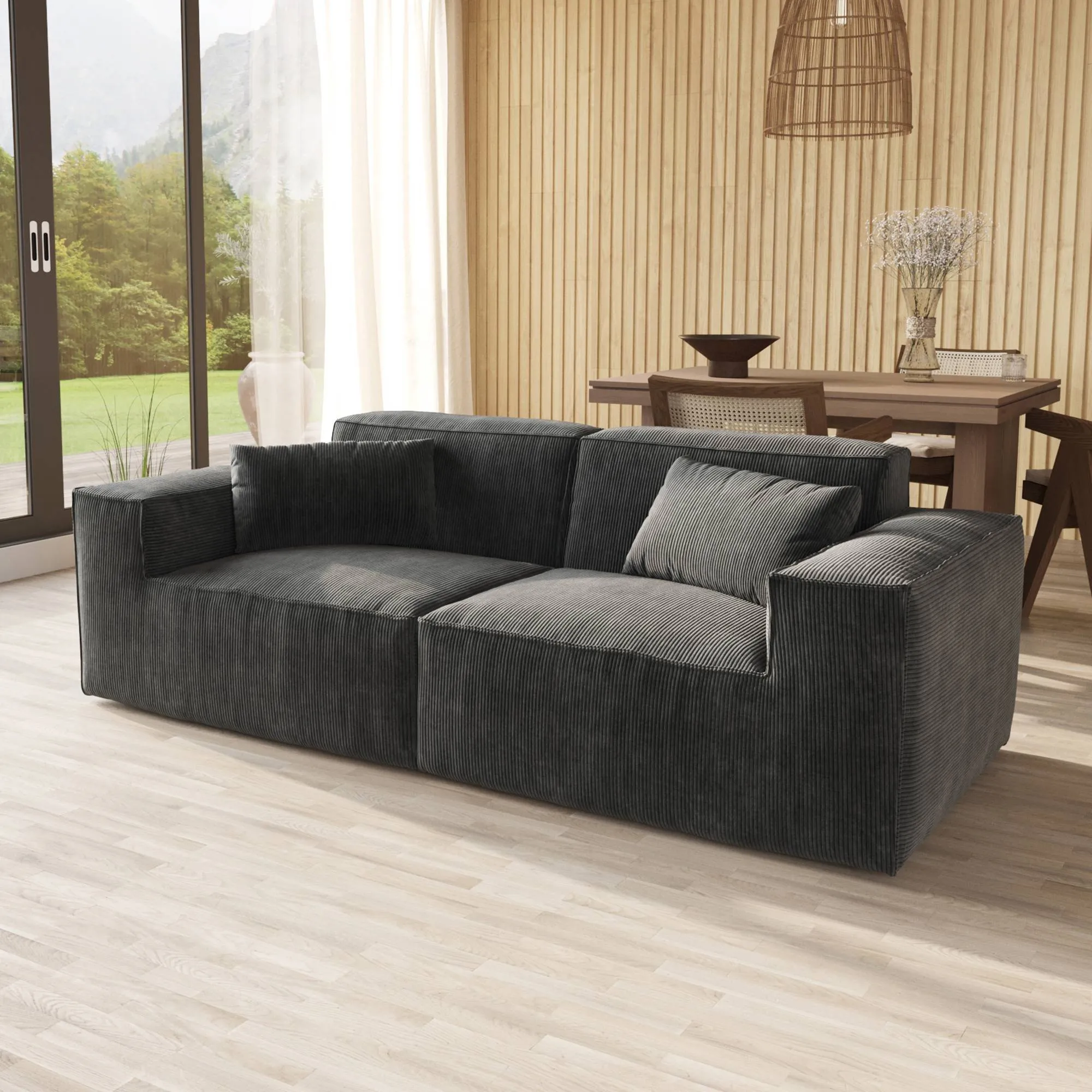 Urban Sectional Sofa Modular Comfort Corduroy Loveseats 2 Seaters Atunus 8