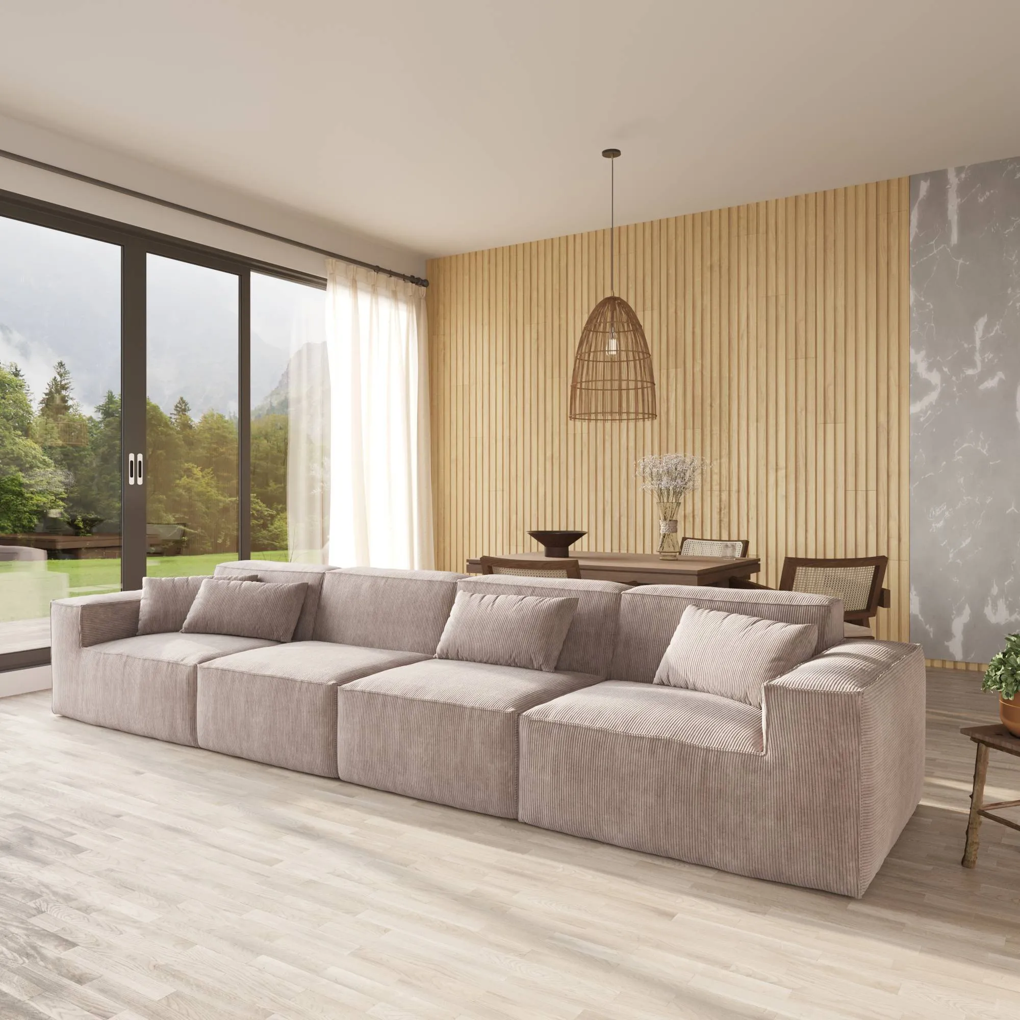 Urban Sectional Sofa Pet Friendly Corduroy Sleepers 4 Seaters Atunus 7