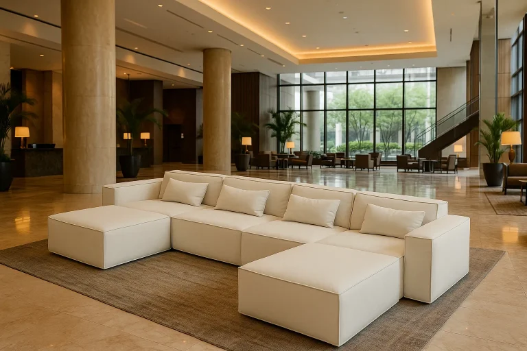 Beige Modern Sectional Sofa For Hotel Lobby
