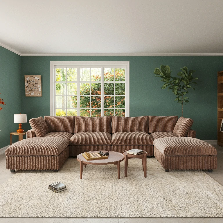 Brown Corduory Sofa