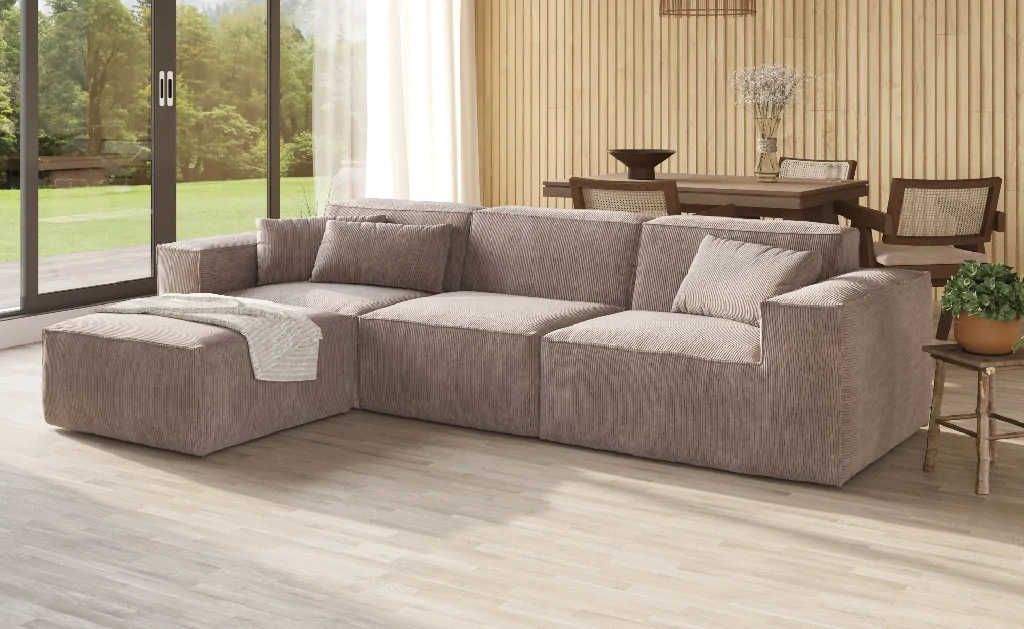 Urban Sectional Sofa Modular Comfort Corduroy Chaise Sectionals 4 Seaters Atunus 7~1