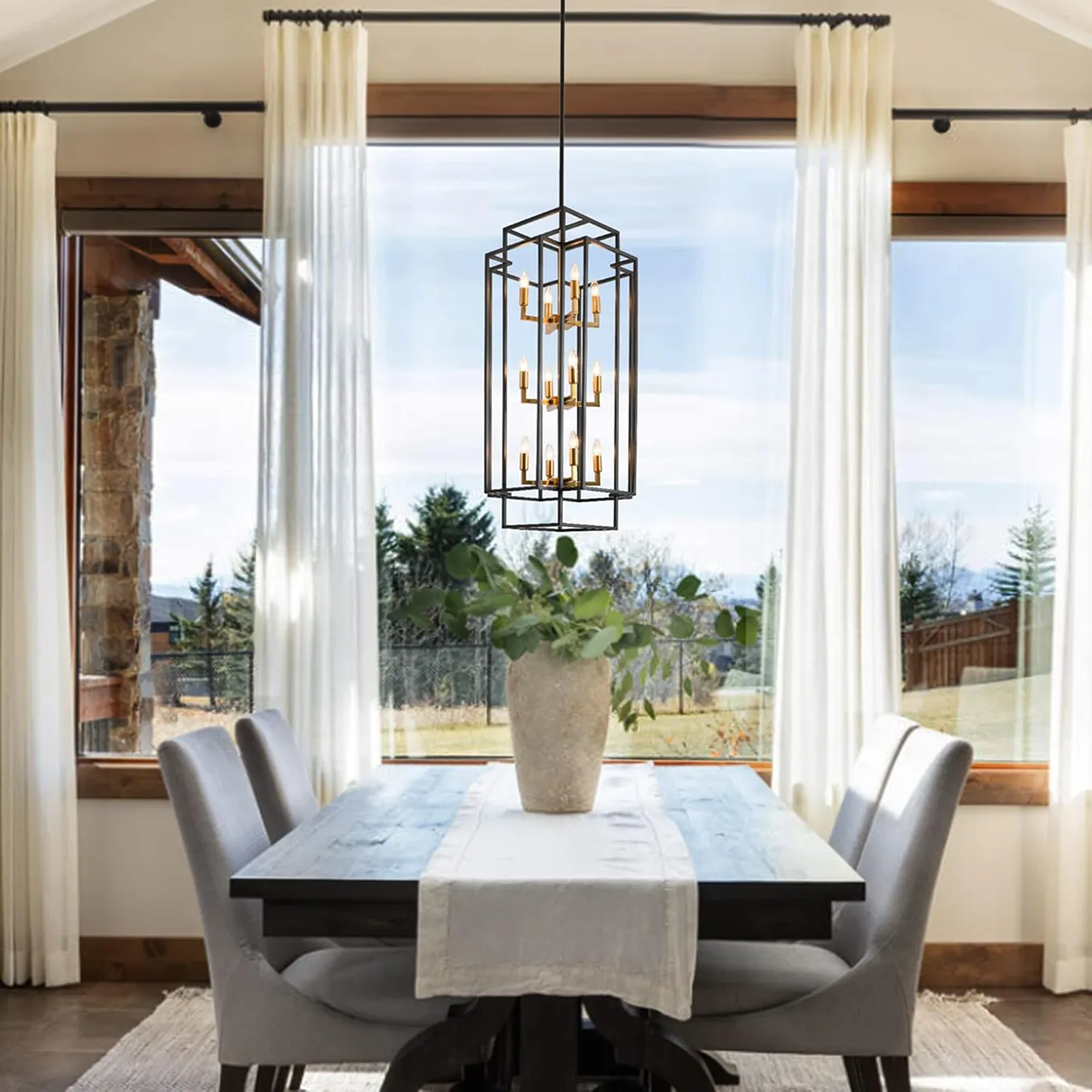 12 Light Metal Lantern Chandelier 3 1750236978