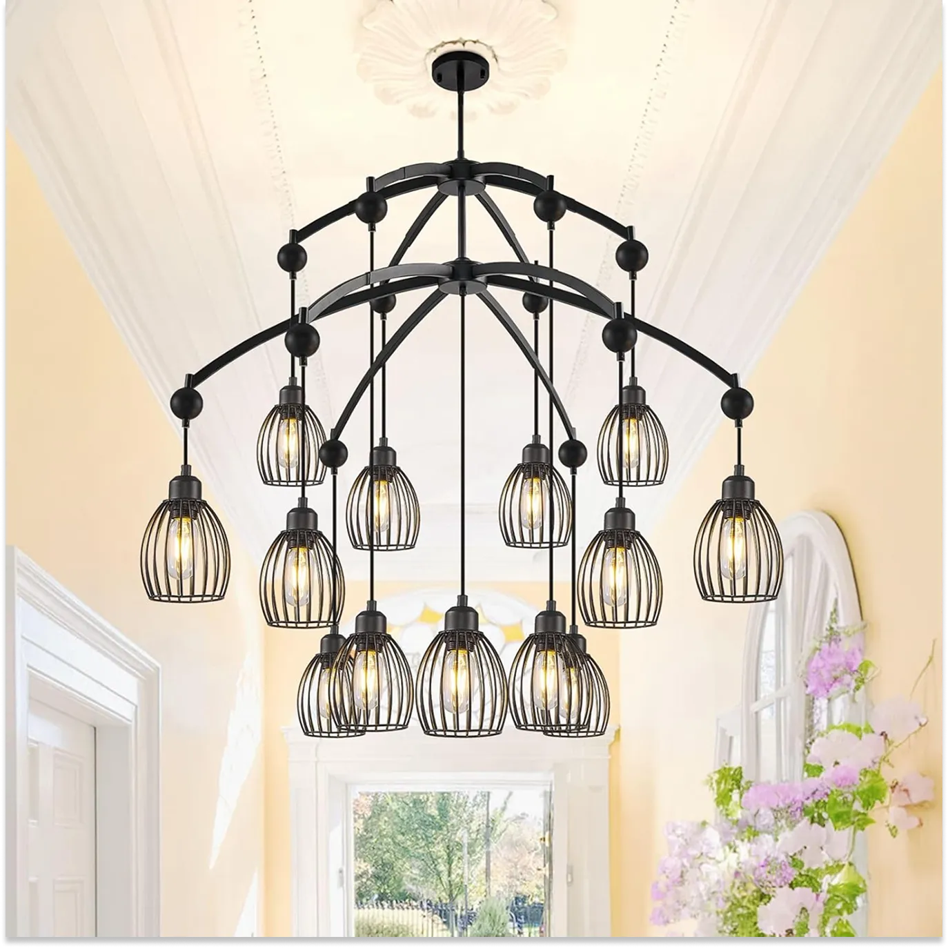 13 Light Rustic Chandelier For Entryway 2 1750236100