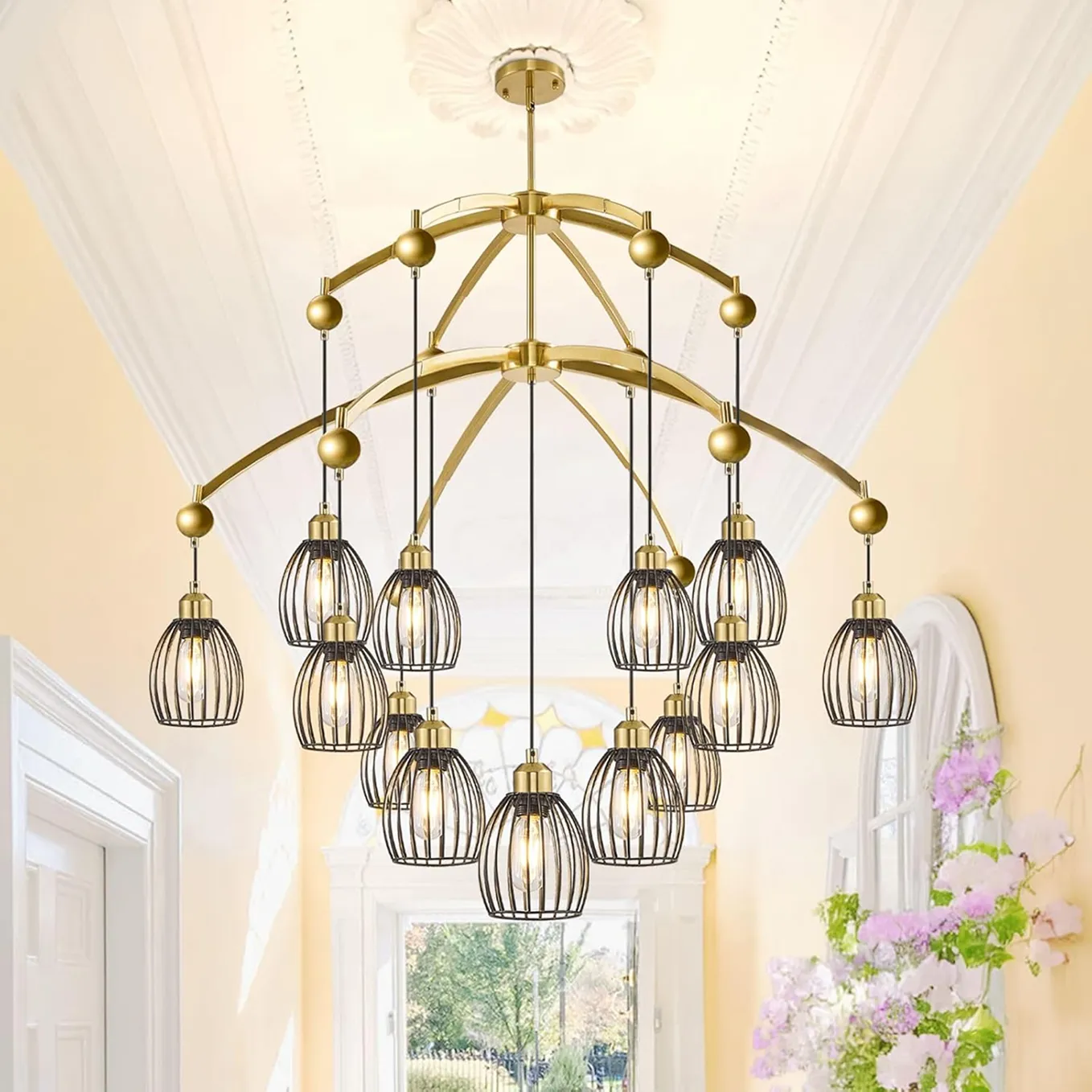 13 Light Rustic Chandelier For Entryway 3 1750236101