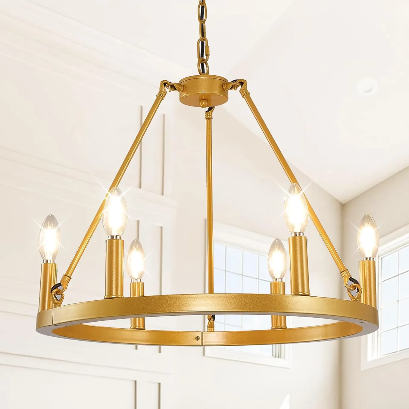 6 Light Black And Gold Chandelier 1 1750235516