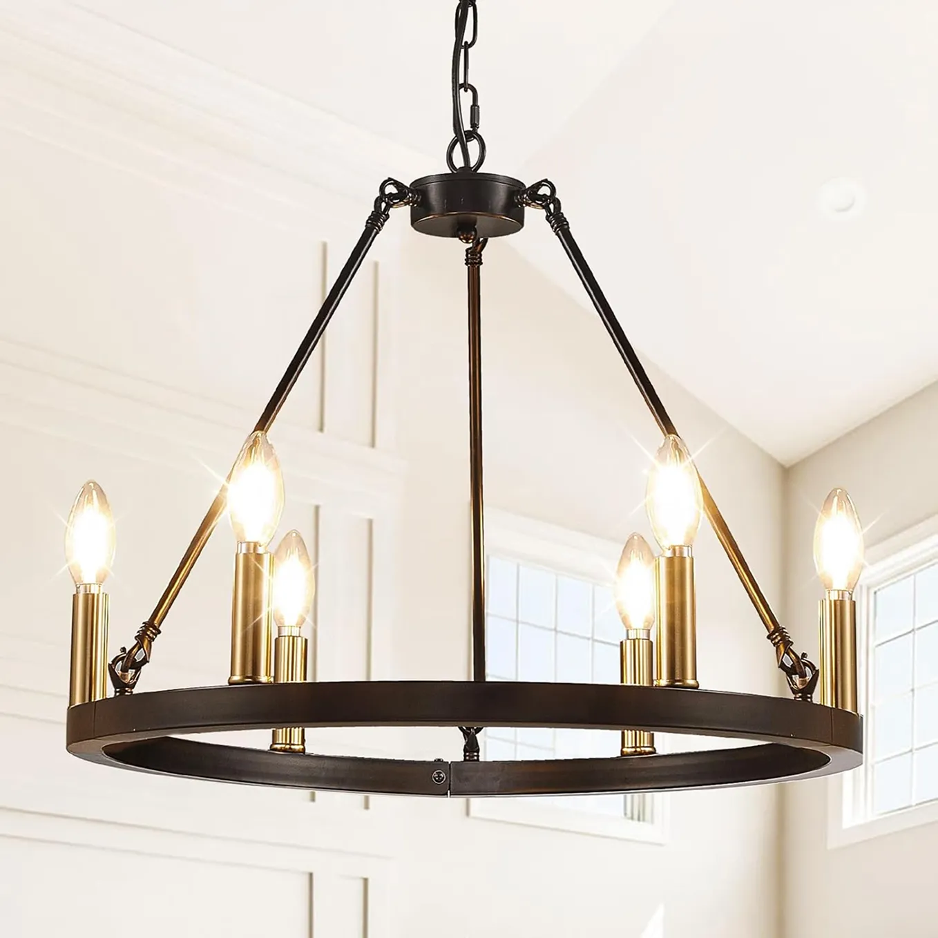 6 Light Black And Gold Chandelier 3 1750235518