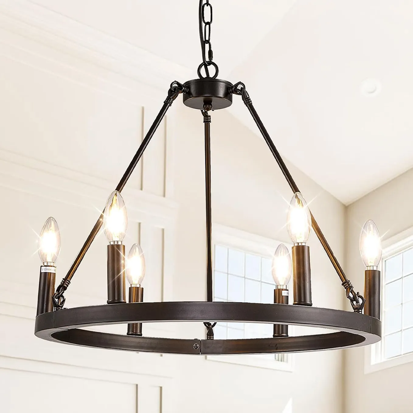 6 Light Black And Gold Chandelier 4 1750235519