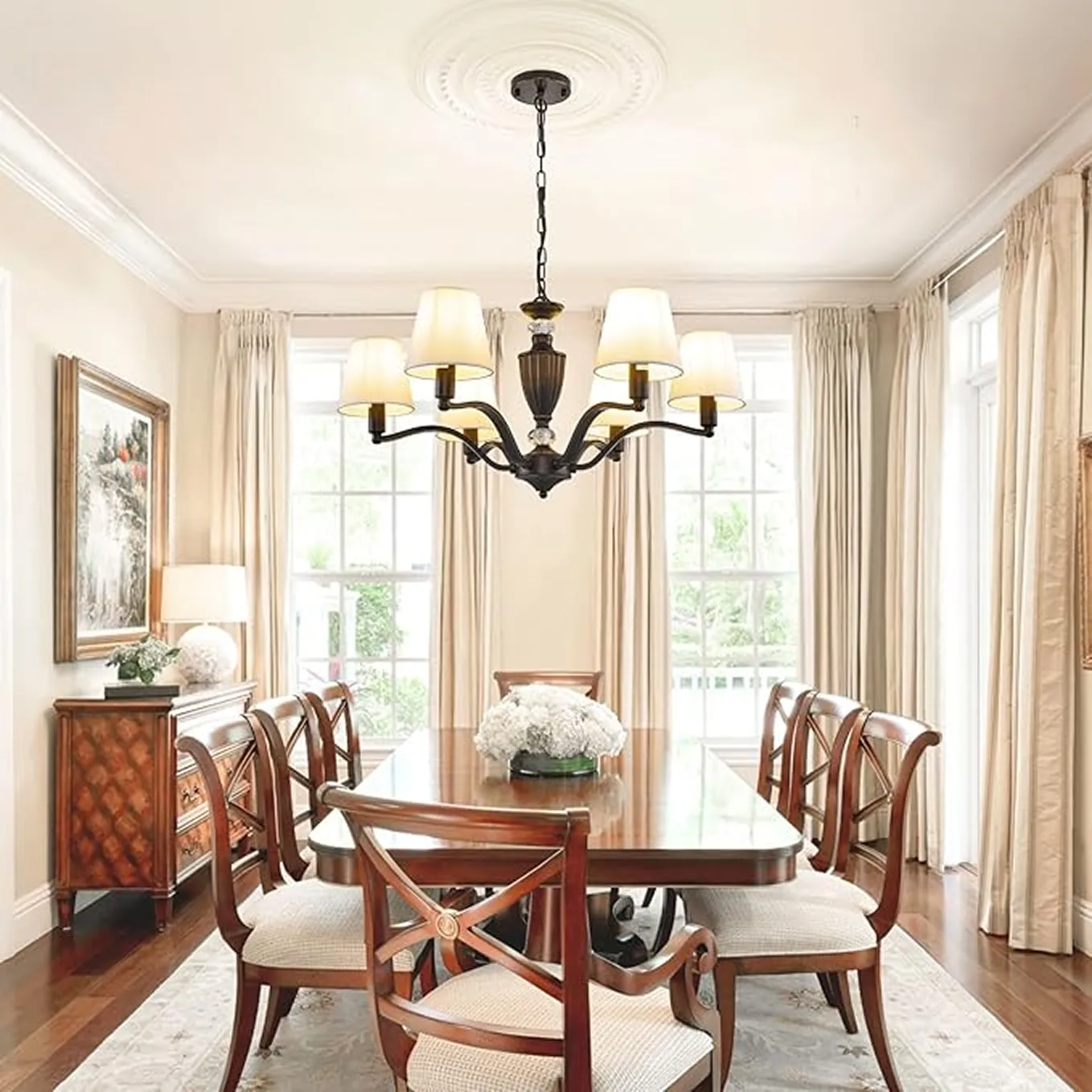 6 Light Rustic Farmhouse Chandelier For Dining Room 4 1750236972