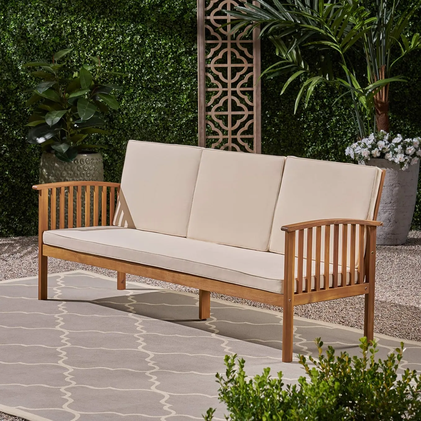 Breenda Outdoor Acacia Wood Sofa With Cushions 2 1750299067