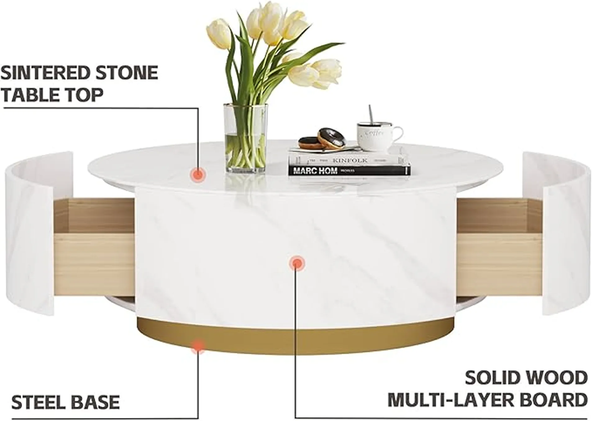 Contemporary Circular Coffee Table With Dual Storage Drawers 4 1750233923