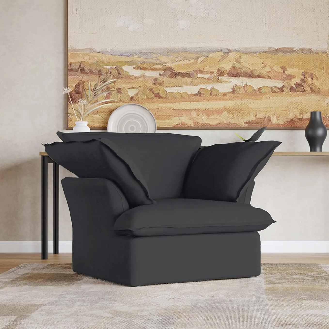 Contemporary Comfortable Sofa With Plush Cushion 2 1750233834