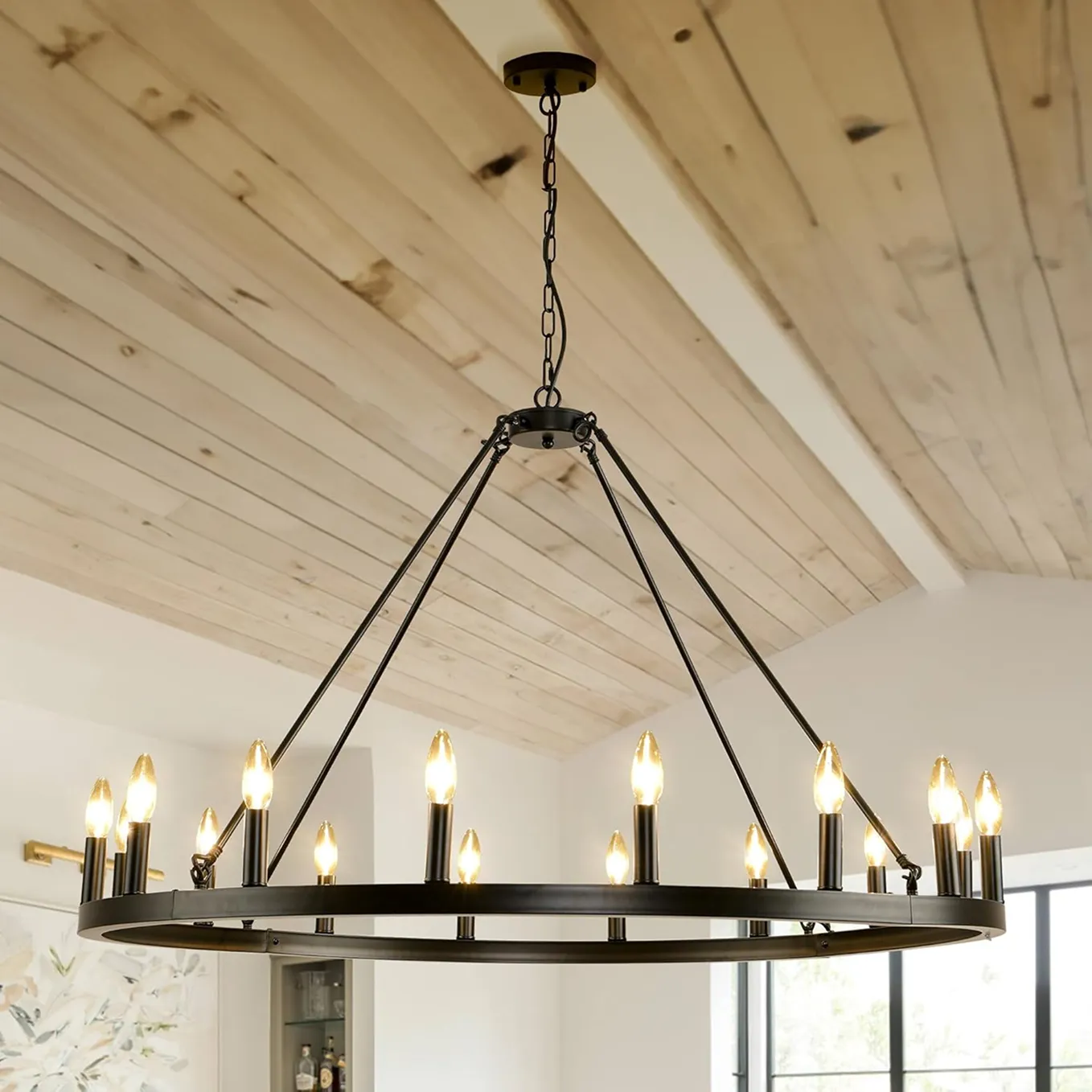 Dark Wagon Wheel Chandelier For Farmhouse 1 1750236607