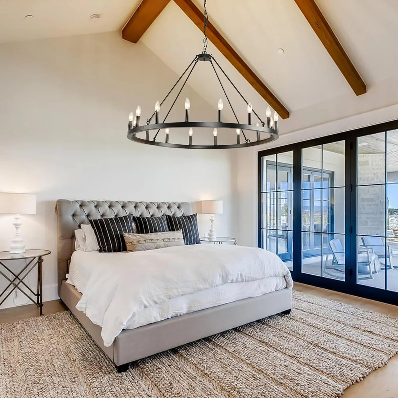 Dark Wagon Wheel Chandelier For Farmhouse 4 1750236610