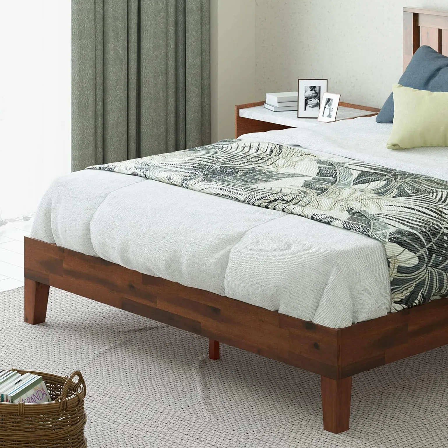 Deluxe Wooden Bed Frame With Headboard 4 1750241743