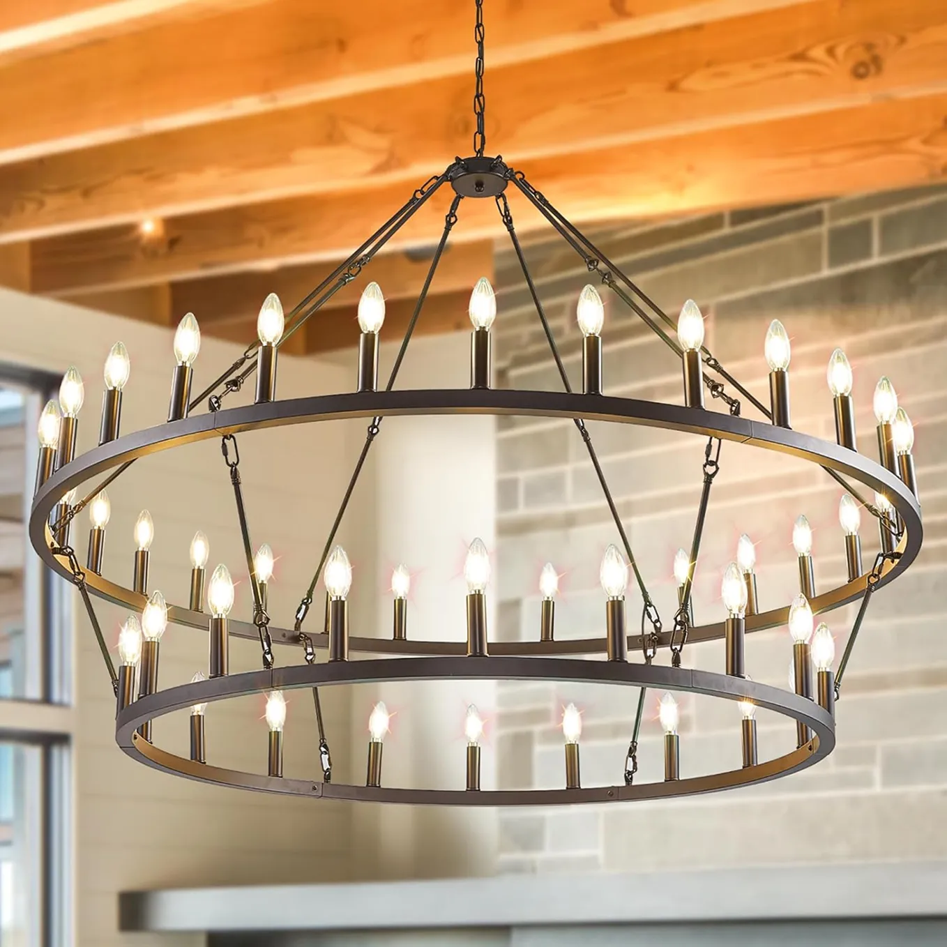 Golden Carriage Wheel Chandelier 2 1750235511