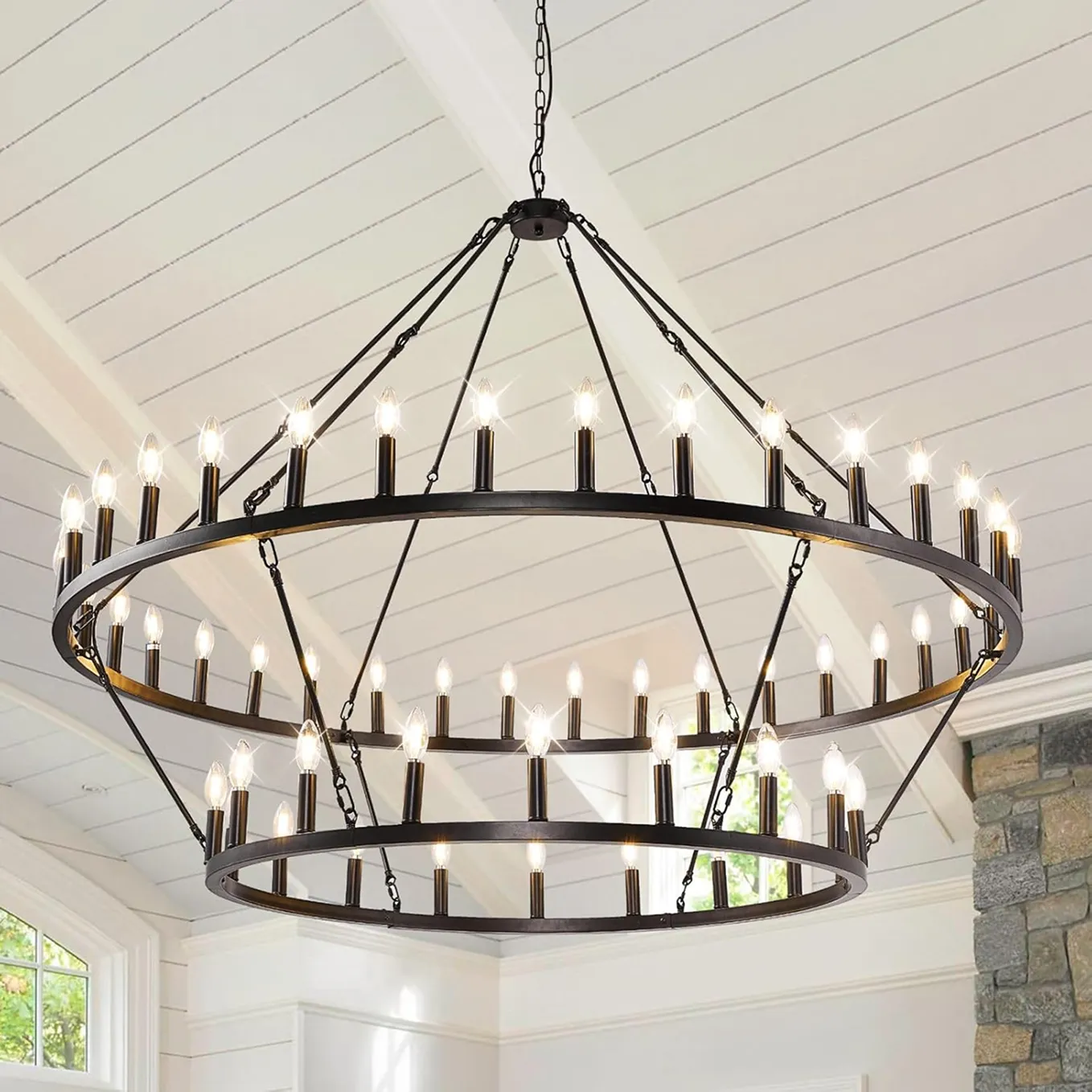 Golden Carriage Wheel Chandelier 3 1750235512