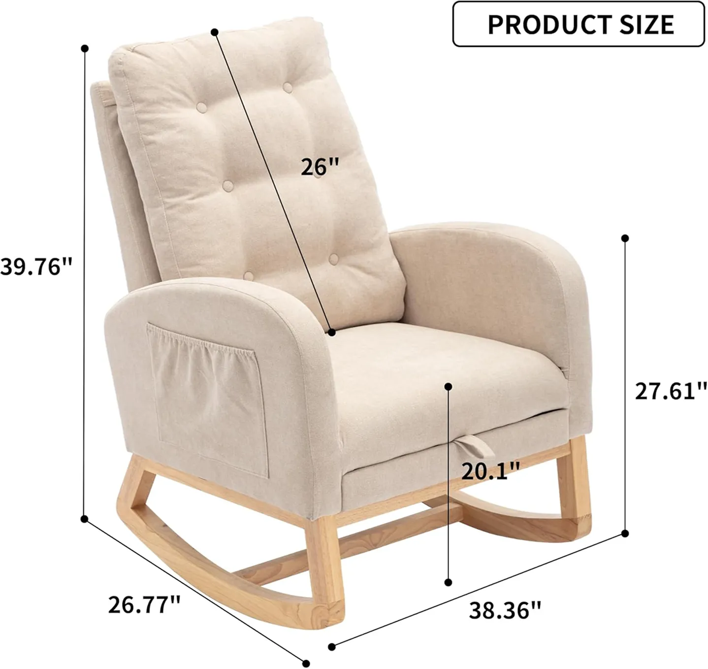 Modern Grey Rocking Chair With Ottoman For Bedroom Or Living Area 3 1750233750
