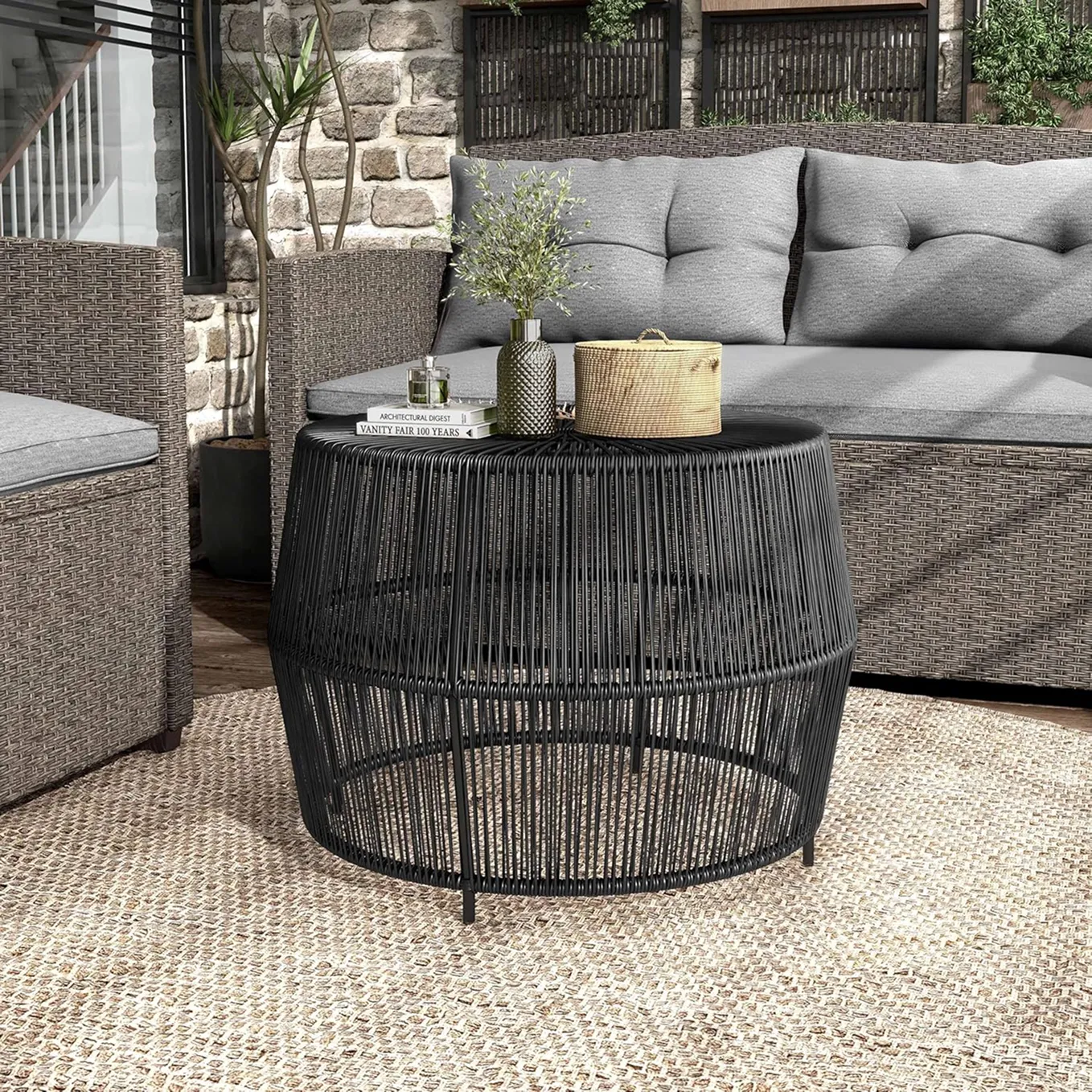 Round Coffee Table Outdoor With Metal Frame 2 1750301533