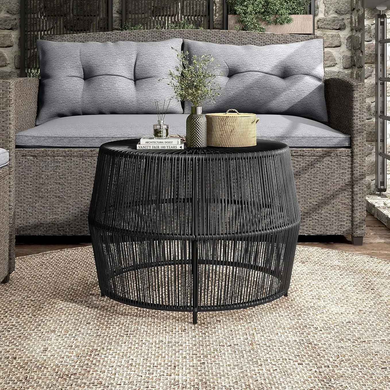 Round Coffee Table Outdoor With Metal Frame 3 1750301535